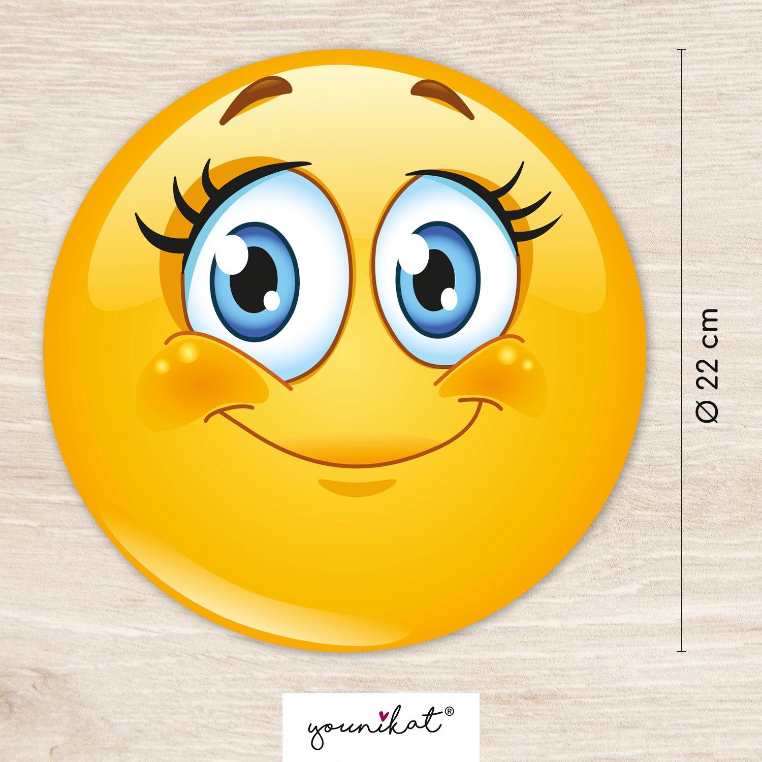 younikat Mauspad Mauspad mit Smile-Motiv I Ø 22 cm rund I