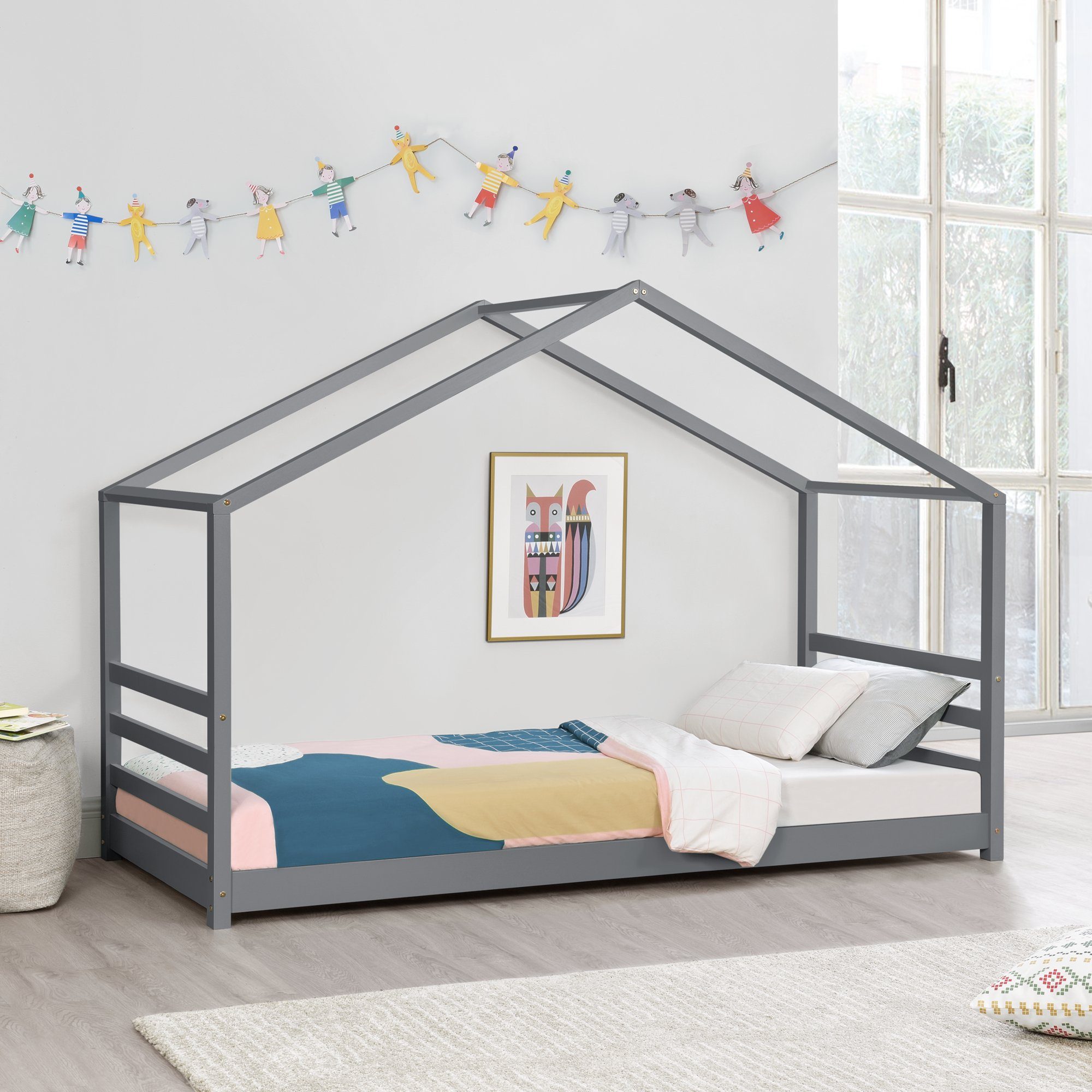 en.casa Kinderbett, »Vardø« Hausbett Jugendbett 90x200cm günstig online kaufen