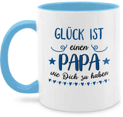 Shirtracer Tasse Glück ist einen Papa wie dich zu haben - Geschenk, Keramik, Geschenk Vatertag Kaffeetasse