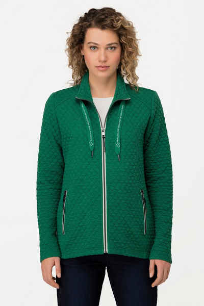 Gina Laura Sweatjacke Sweatjacke Rautenstepp Stehkragen Reißverschluss