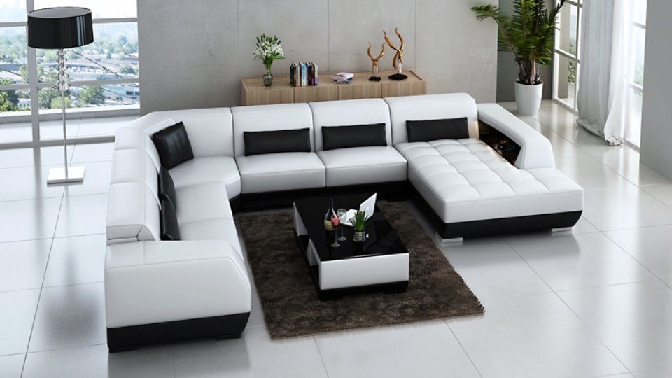 Eck Ecksofa, Wohnlandschaft Sofa Modern JVmoebel Couch Ecksofa Design Ledersofa