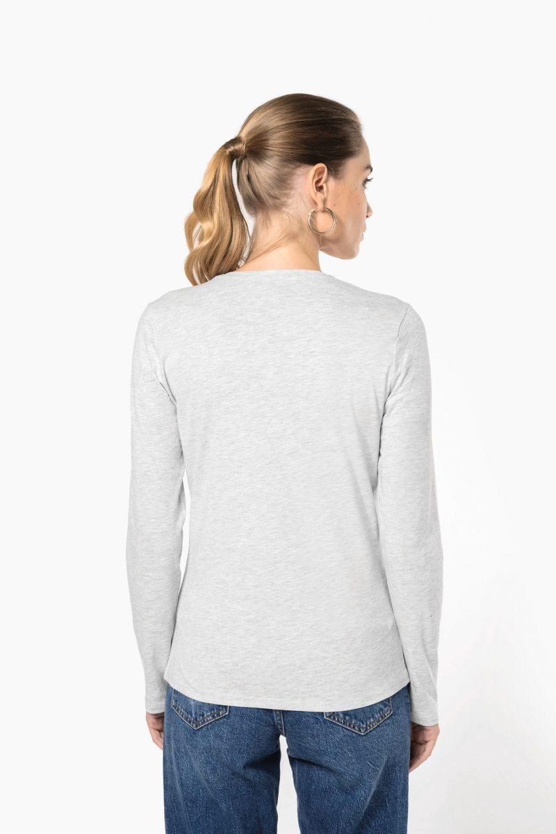 Kariban Langarmshirt Damen Langarmshirt Ladies' long sleeve V-neck T-shirt günstig online kaufen