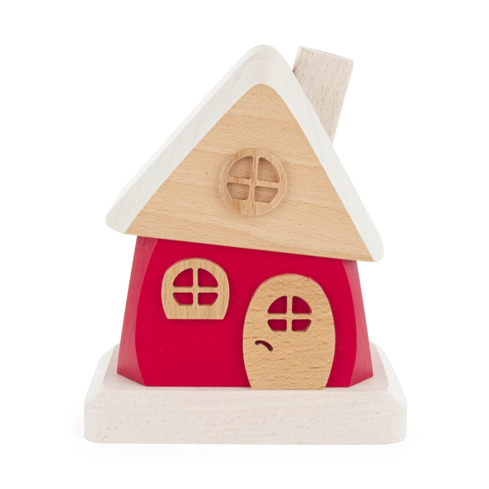 Dregeno Erzgebirge Räucherofen Räucherhaus rot mit Schneedach groß BxHxT 13x16x8cm NEU