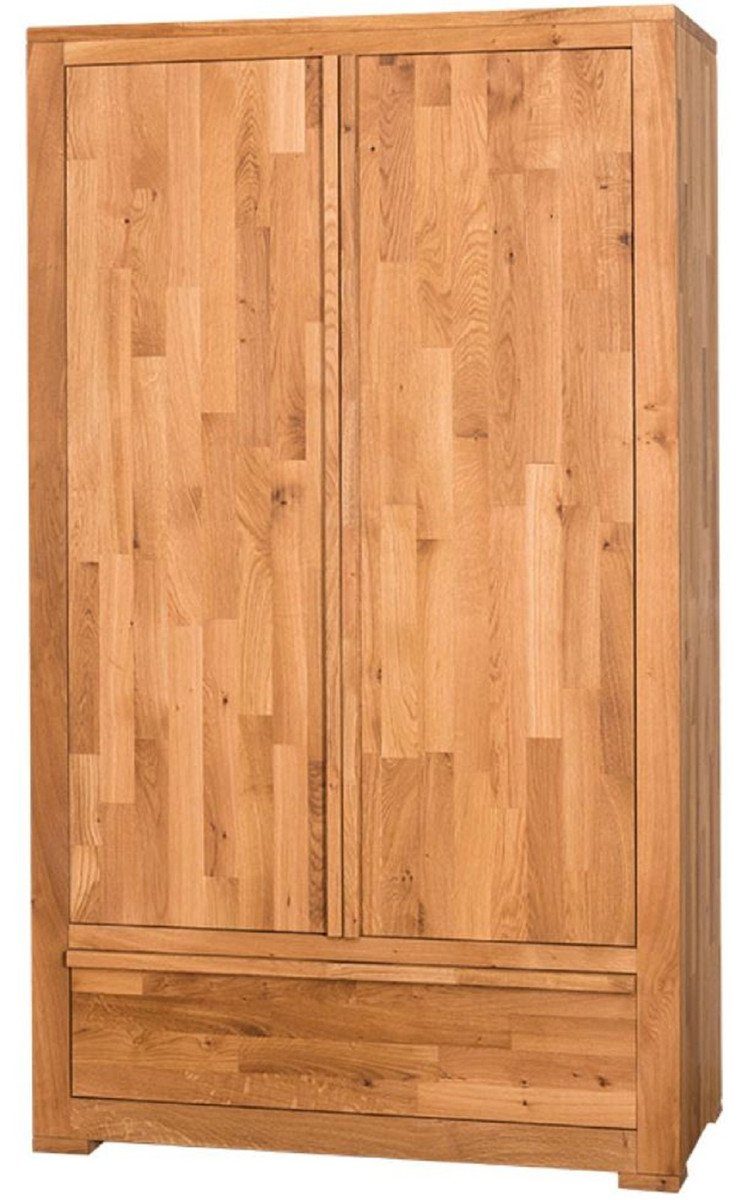 190 x Schlafzimmerschrank Kleiderschrank Naturfarben cm Kleiderschrank Eichenholz Landhausstil 110 Padrino x Casa Türen 55 und - 2 H. Schublade mit