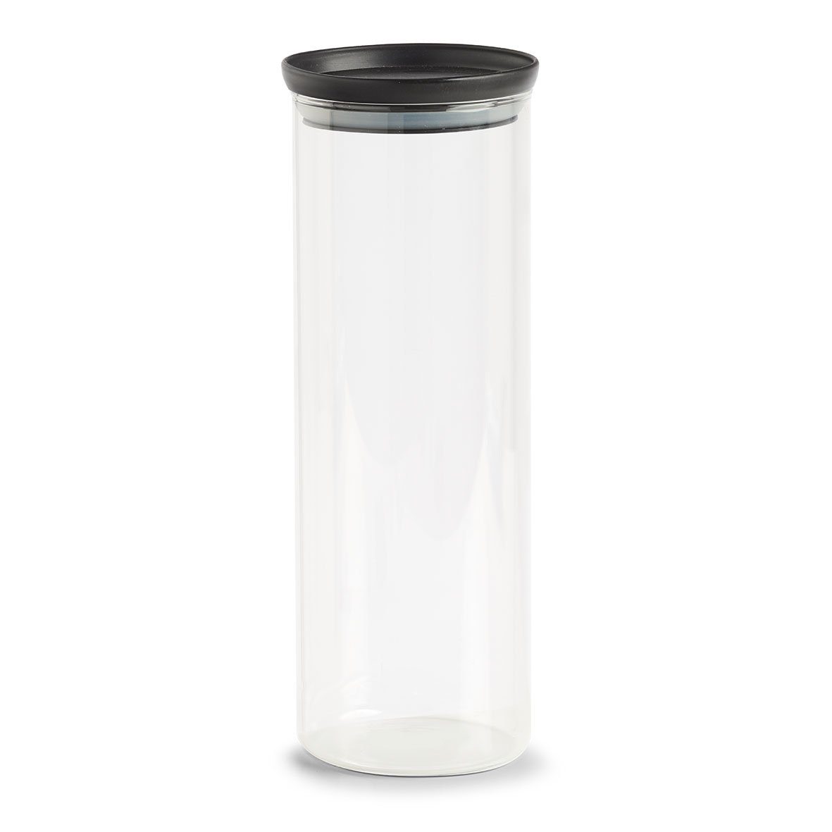 Zeller Present Vorratsglas Vorratsglas m. Kunststoffdeckel, Borosilikat Glas/ Kunststoff, 1650 ml, schwarz, Ø10,3 x 28,1 cm