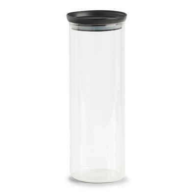 Zeller Present Vorratsglas Vorratsglas m. Kunststoffdeckel, Borosilikat Glas/ Kunststoff, 1650 ml, schwarz, Ø10,3 x 28,1 cm