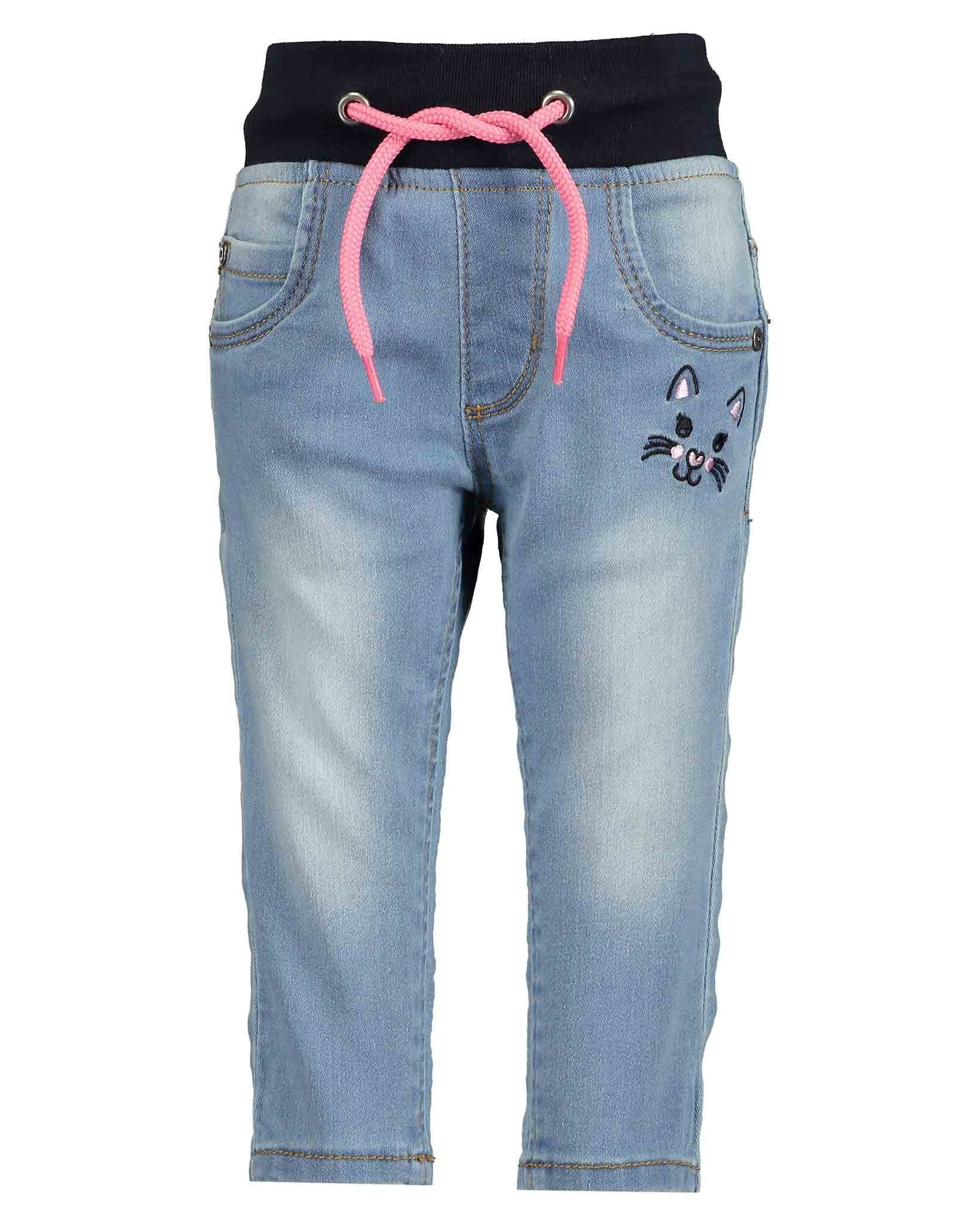 Baby Skinny-fit-Jeans Blue mit Seven Applikation Blue Jeanshose Seven "Katzen"