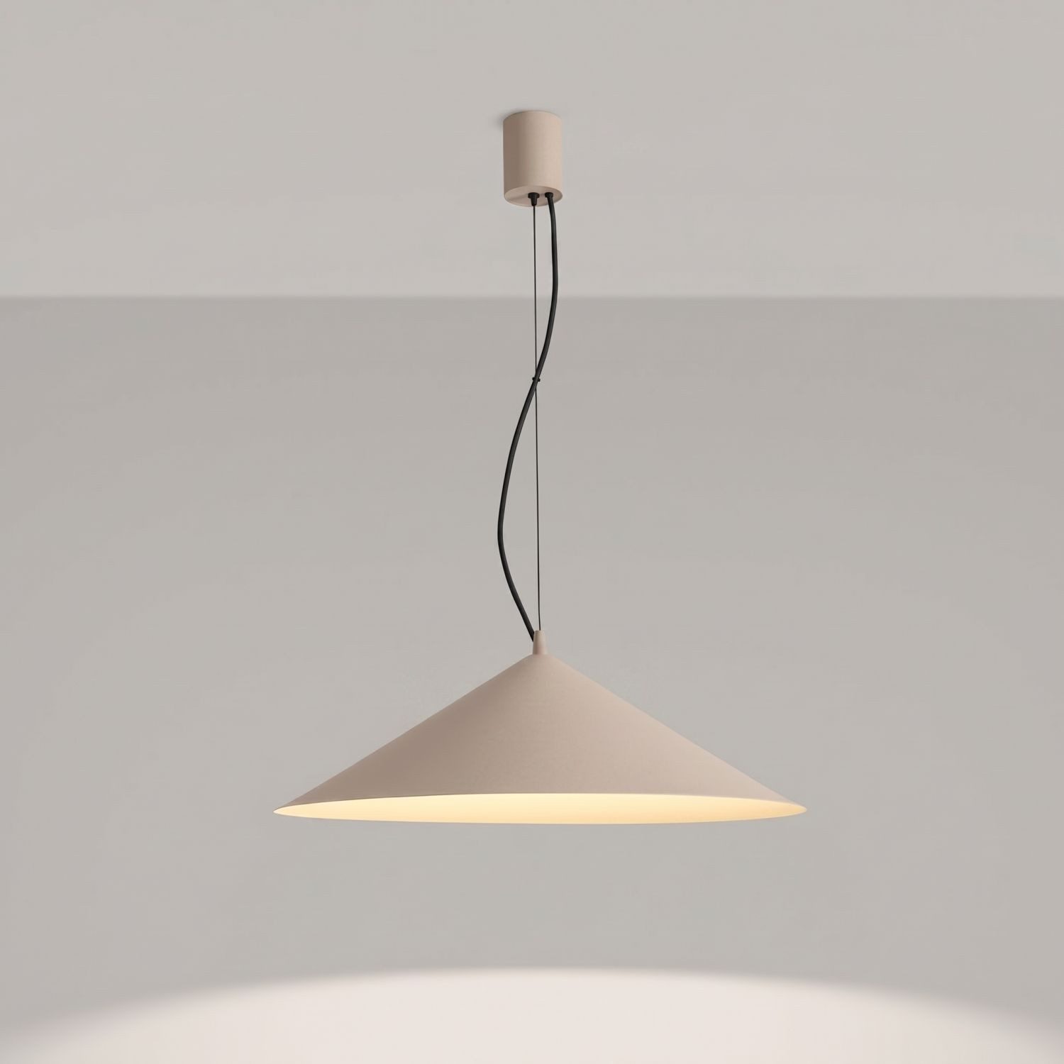 Licht-Erlebnisse Pendelleuchte INARI, LED fest integriert, Neutralweiß, LED Metall H: max. 200 cm rund D: 50 cm Taupe 4000 K 1186 lm Modern
