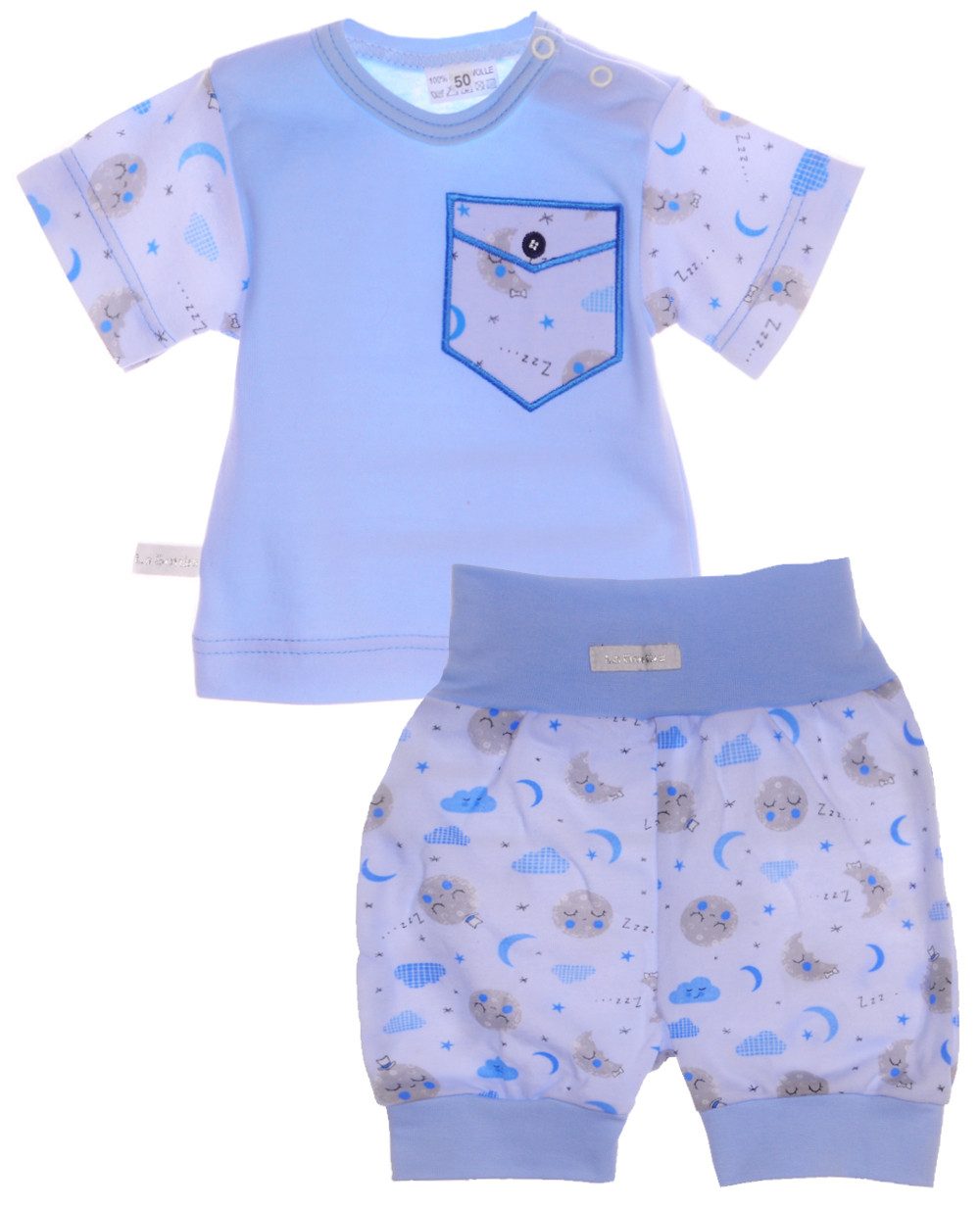 Shirt & Shorts Sommer Anzug Baby Set kurze Pumphose und T-Shirt in Blau