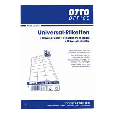 Otto Office Etiketten Standard, 2400 Stück, C6 mit Rand (64,6x33,8 mm), selbstklebend