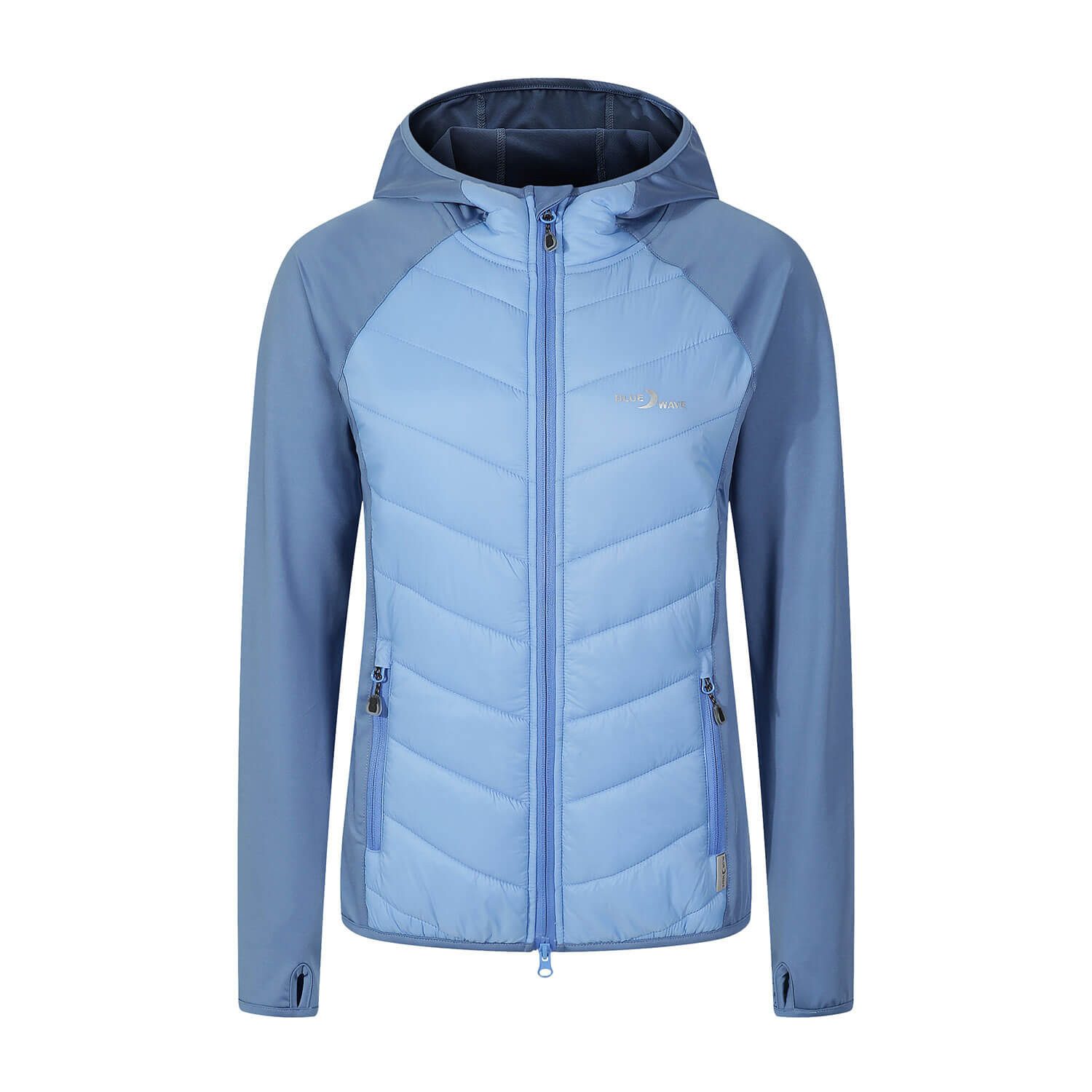 Blue Wave Steppjacke Damen Hybridjacke Marlene Outdoor mit Kapuze und wärmender Wattierung