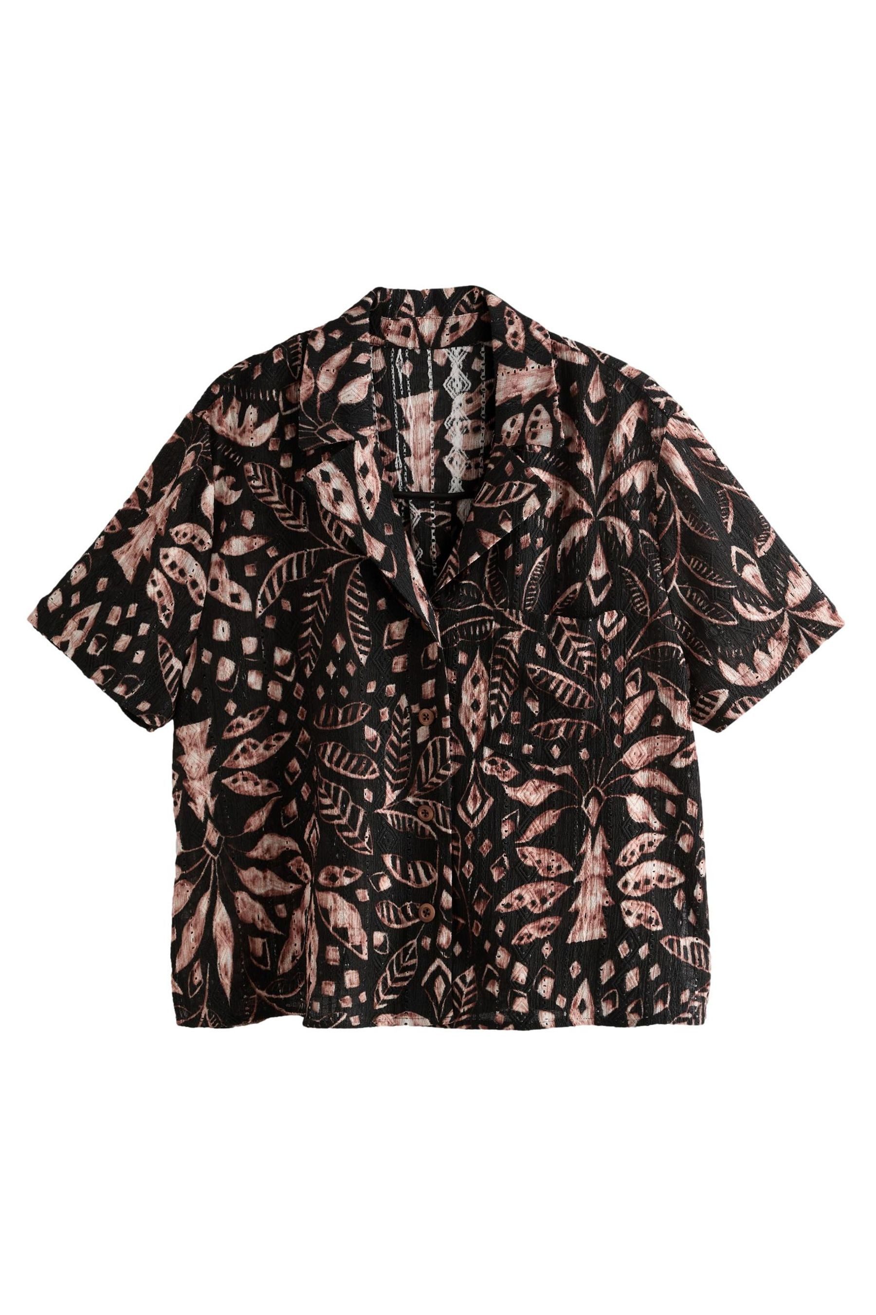 Next Kurzarmhemd Kurzärmelige Urlaubsbluse mit Lochstickerei günstig online kaufen