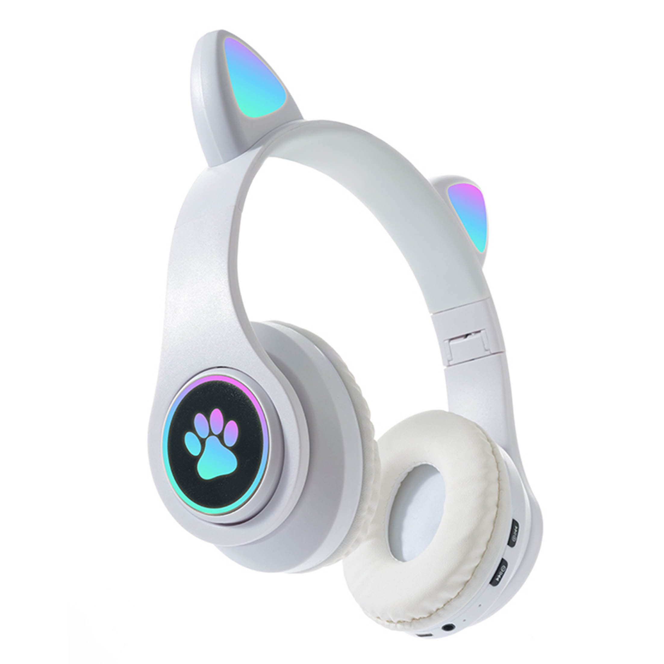 KINSI Bluetooth-Headset, wettbewerbsfähiges Gaming-Headset,Katzenohr-Styling Kinder-Kopfhörer (A2DF Bluetooth, AVRCP-Bluetooth, HSP, HSF 1.5, Katzenohr-Headset für Mädchen, kompatibel mit Tablet/Computer/Telefon)