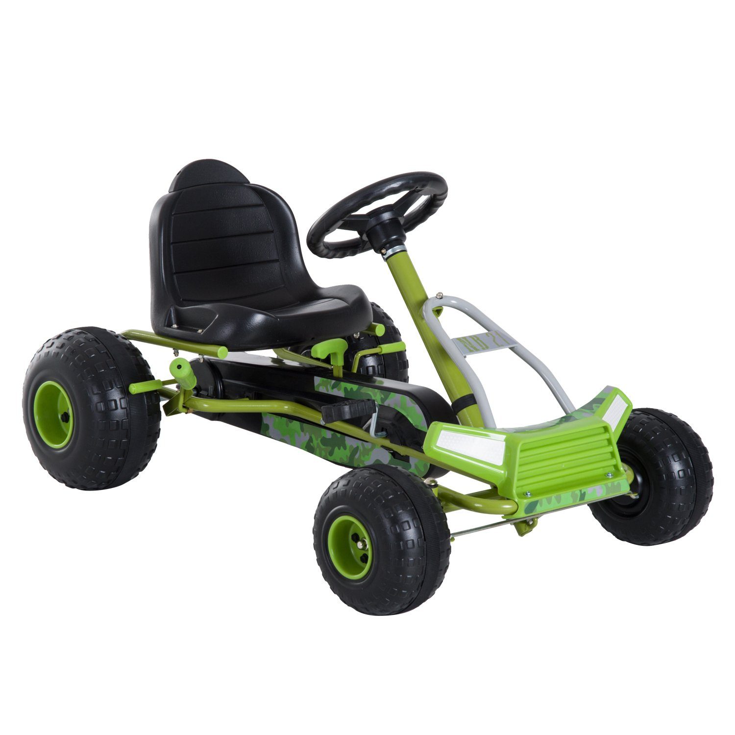 HOMCOM Go-Kart Tretauto mit Handbremse