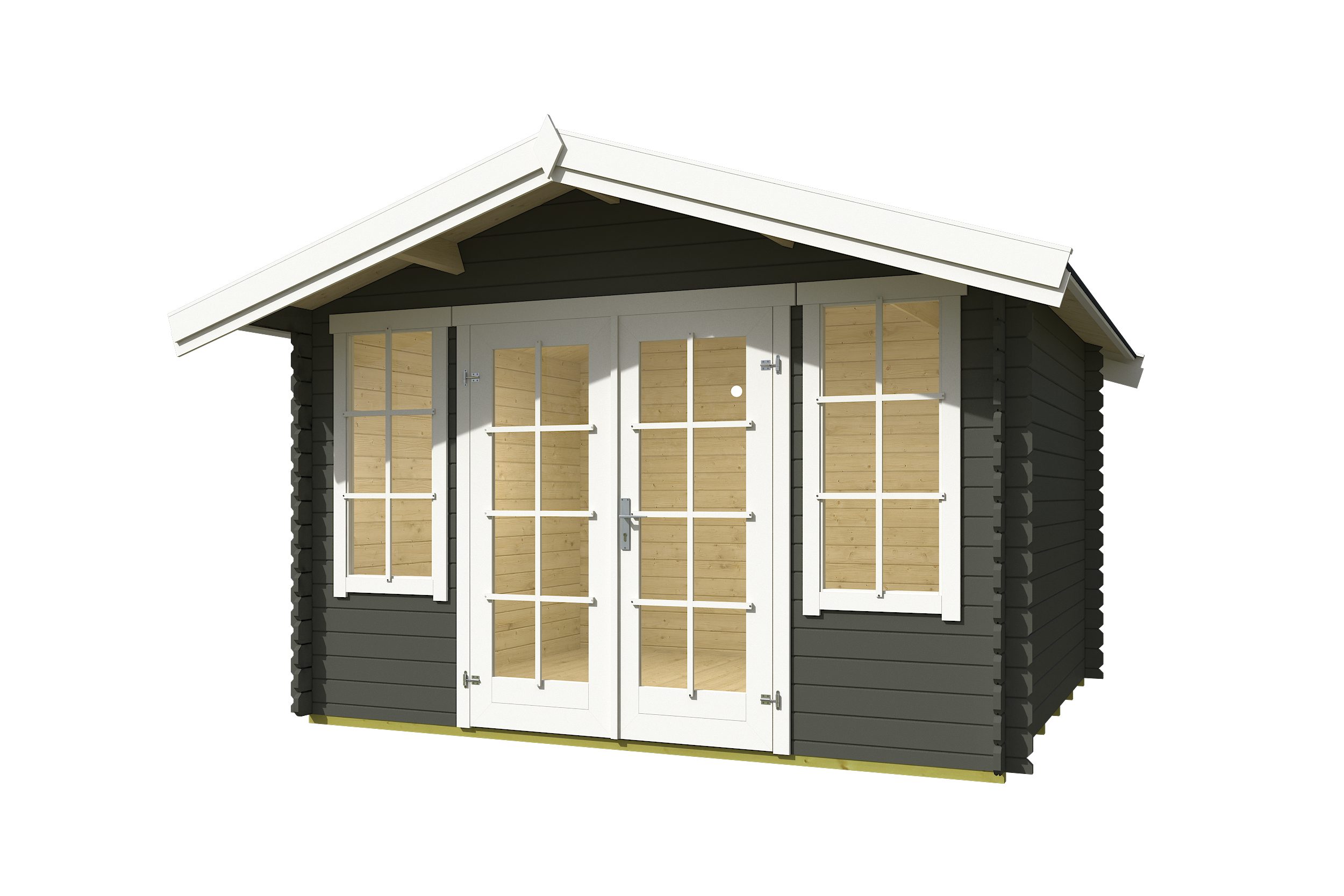 Nordic Holz Gartenhaus Robin 280, BxT: 381,3x358 cm, Stilvolle Doppeltür