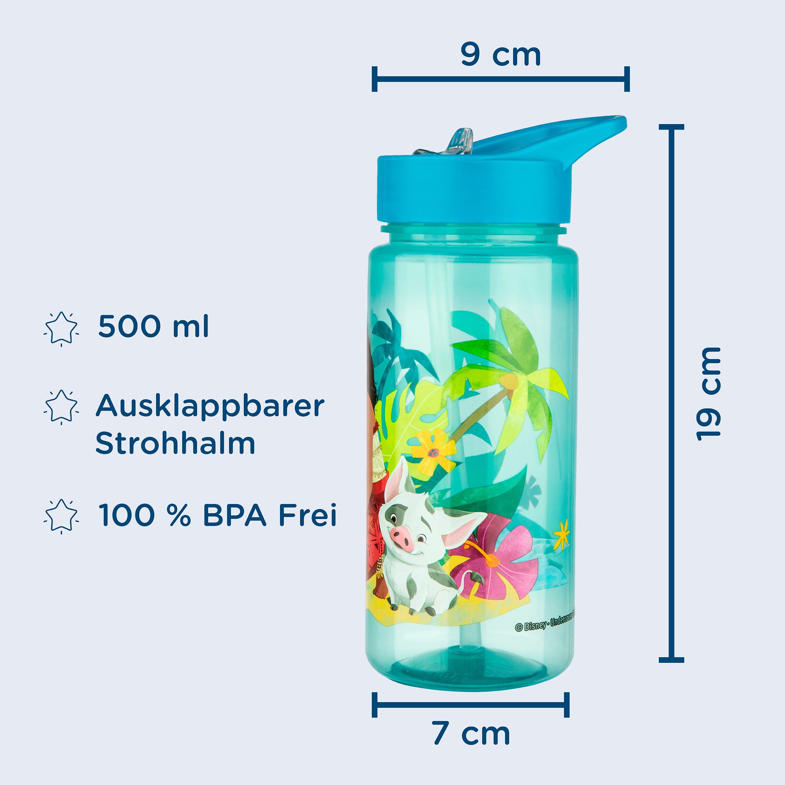 Scooli Lunchbox Brotzeitdose + Trinkflasche, Vaiana, Kunststoff, (2-tlg), mit Trinkflasche