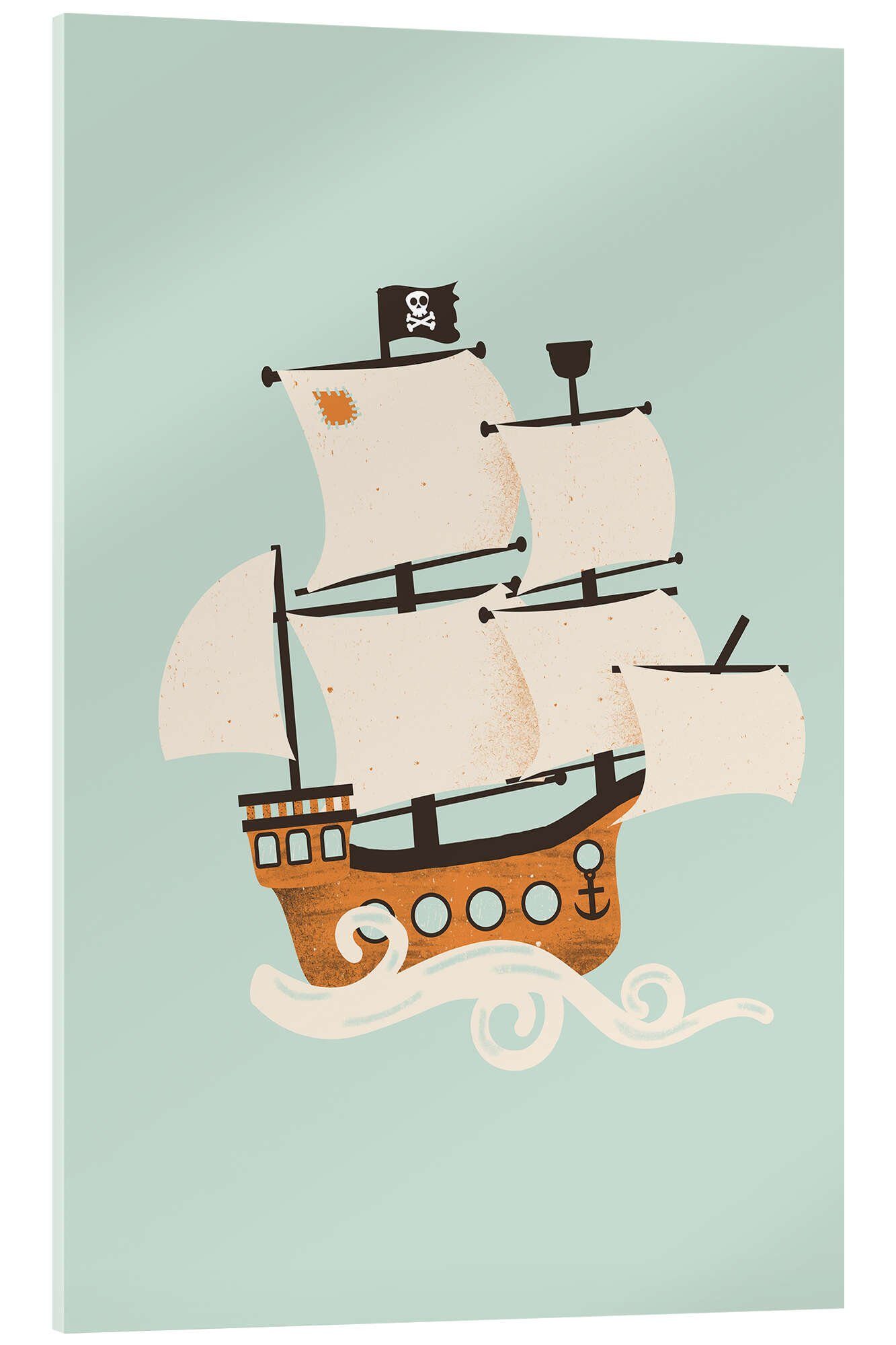 Posterlounge Acrylglasbild Kanzilue, Das Piraten-Schiff, Babyzimmer Maritim  Kindermotive