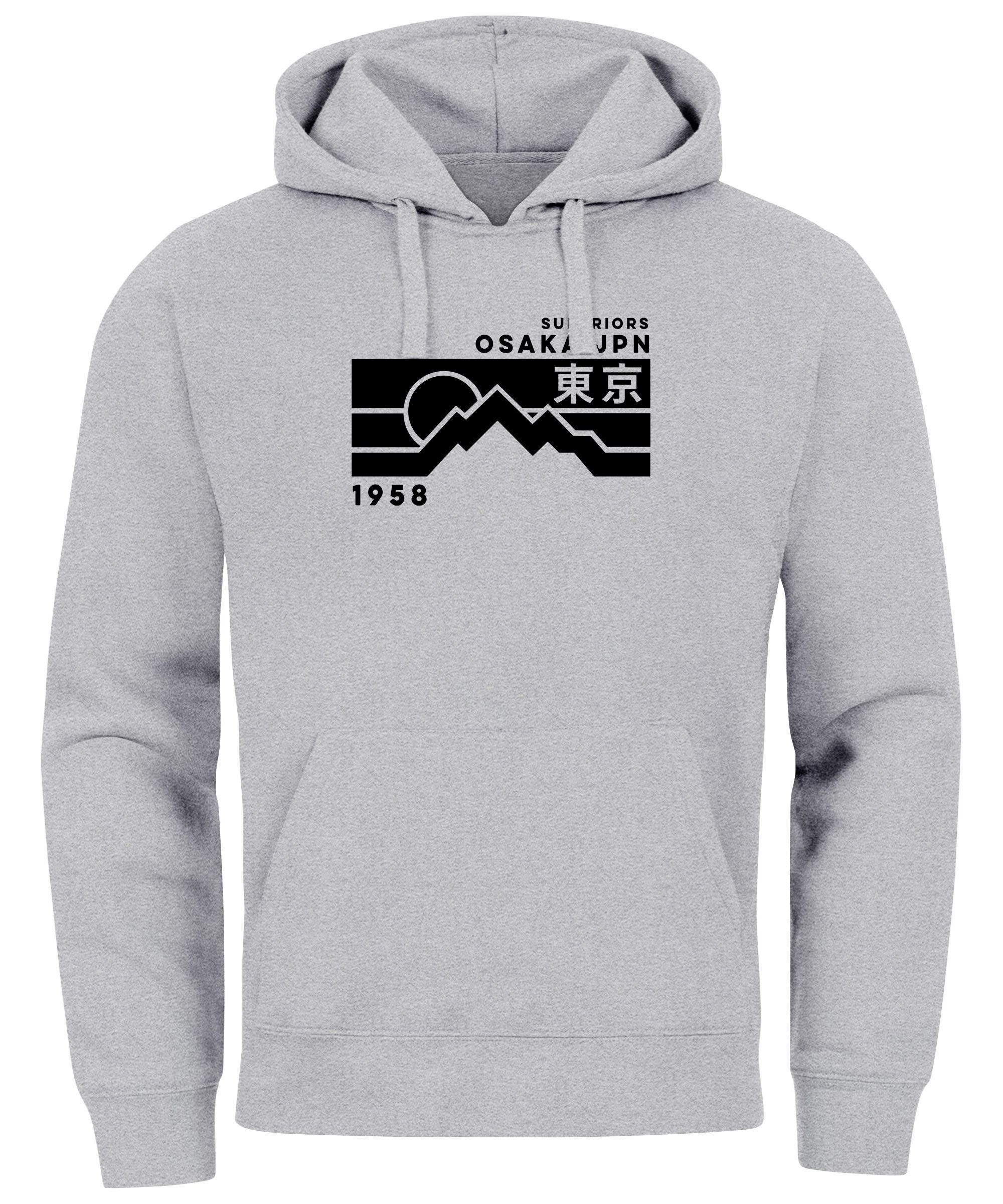 Neverless Hoodie Hoodie Herren Aufdruck Osaka JPN japanische Schriftzeichen günstig online kaufen