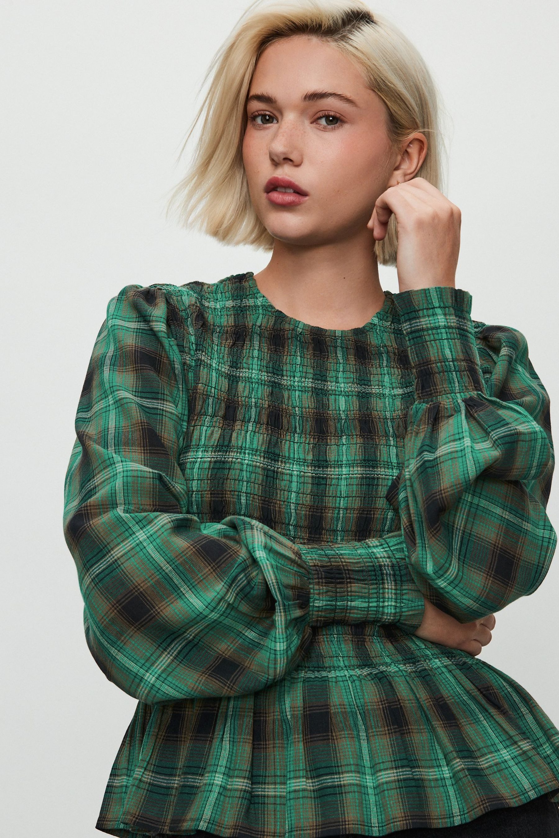 Next Langarmbluse Gesmoktes langärmliges Top (1-tlg)