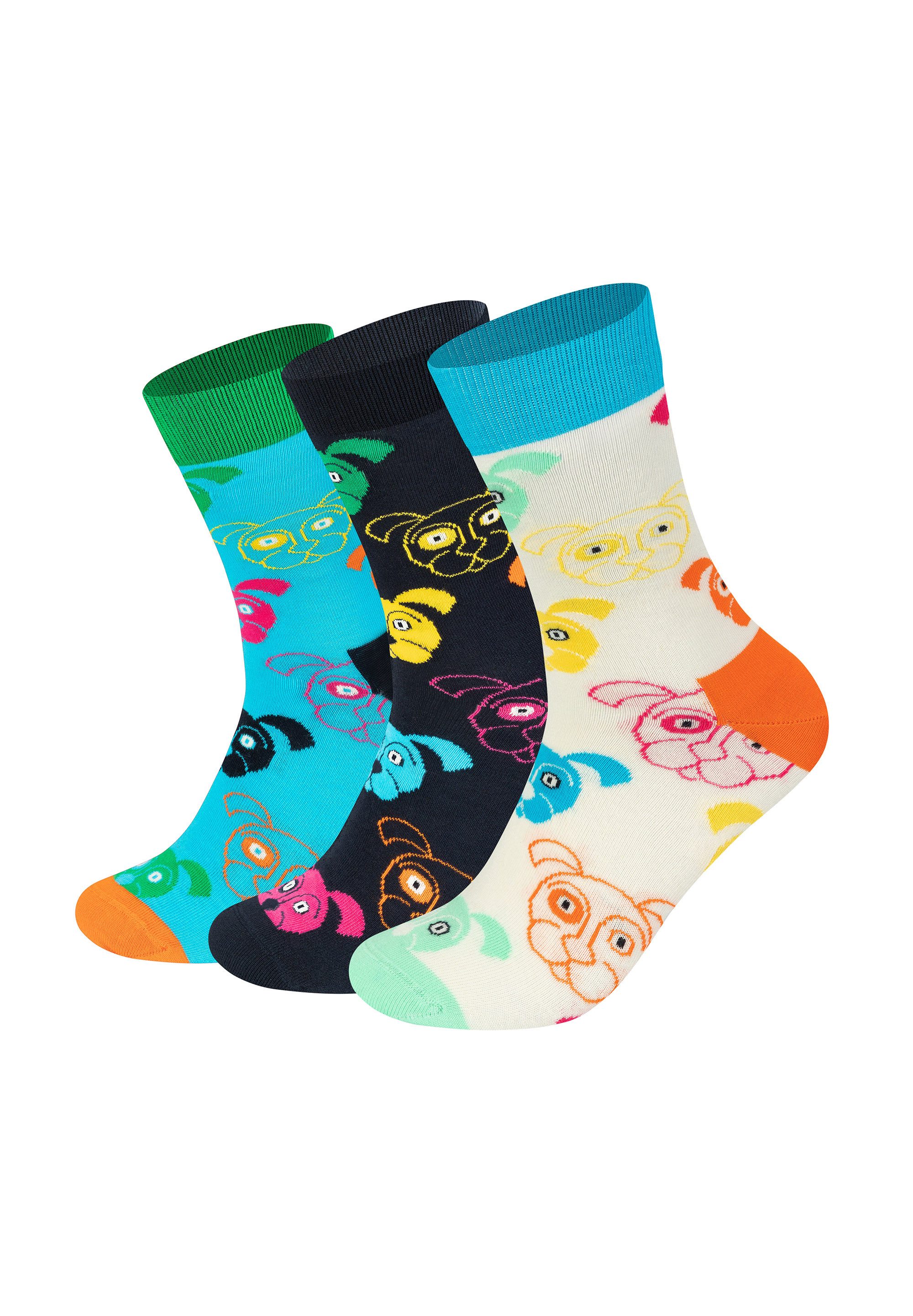 Happy Socks Basicsocken 3-Pack Mixed Dog Socks Gift Set aus nachhaltiger Ba günstig online kaufen