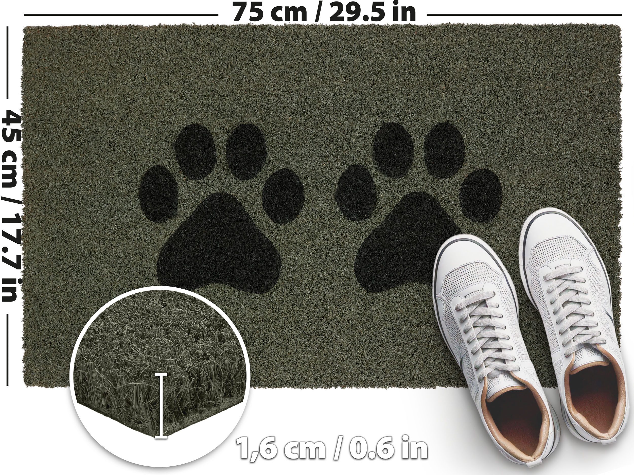 BRUBAKER Fußmatte Pfoten - 45 x 75 cm Hunde und Katzen - Fußmatte für Außen günstig online kaufen