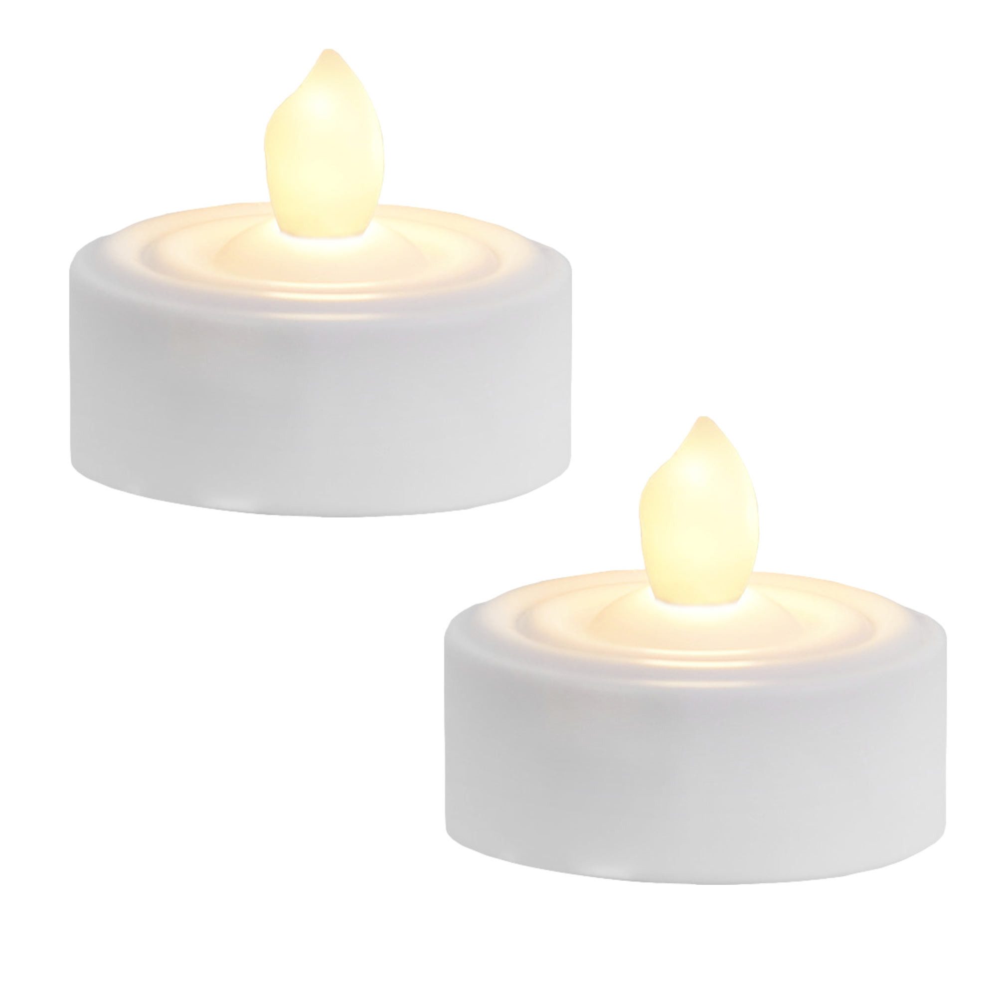 STAR TRADING LED-Kerze Paulo (2-tlg), LED Teelichte mit 6/18h Timer 2 Stück weiß
