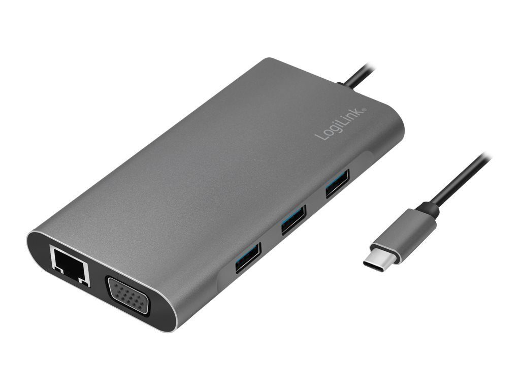 LogiLink Laptop-Dockingstation LOGILINK Dockingstation USB 3.2 Gen1,USB-C, 10-Port,PD,silb.