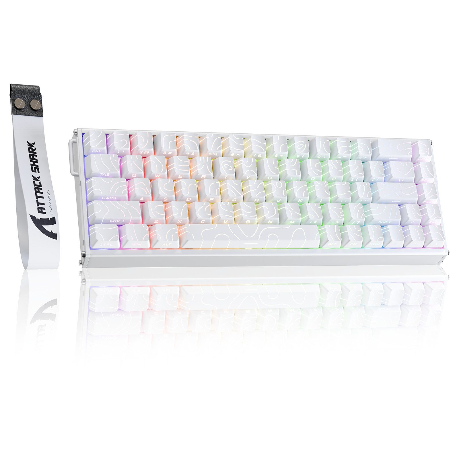 ATTACK SHARK X68MAX HE Rapid Trigger Gaming-Tastatur aus Aluminium Gaming-Tastatur (0.005mm RT,8000Hz,Hall-Effekt-Magnetschalter,Einstellbare Betätigung)