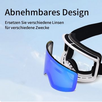 yozhiqu Skibrille Zylindrische Gläser für Skibrillen, Bergsteigerbrillen, Ski- und Snowboardbrille, Blendschutz, Anti-Fog, UV-Schutz Skibrille