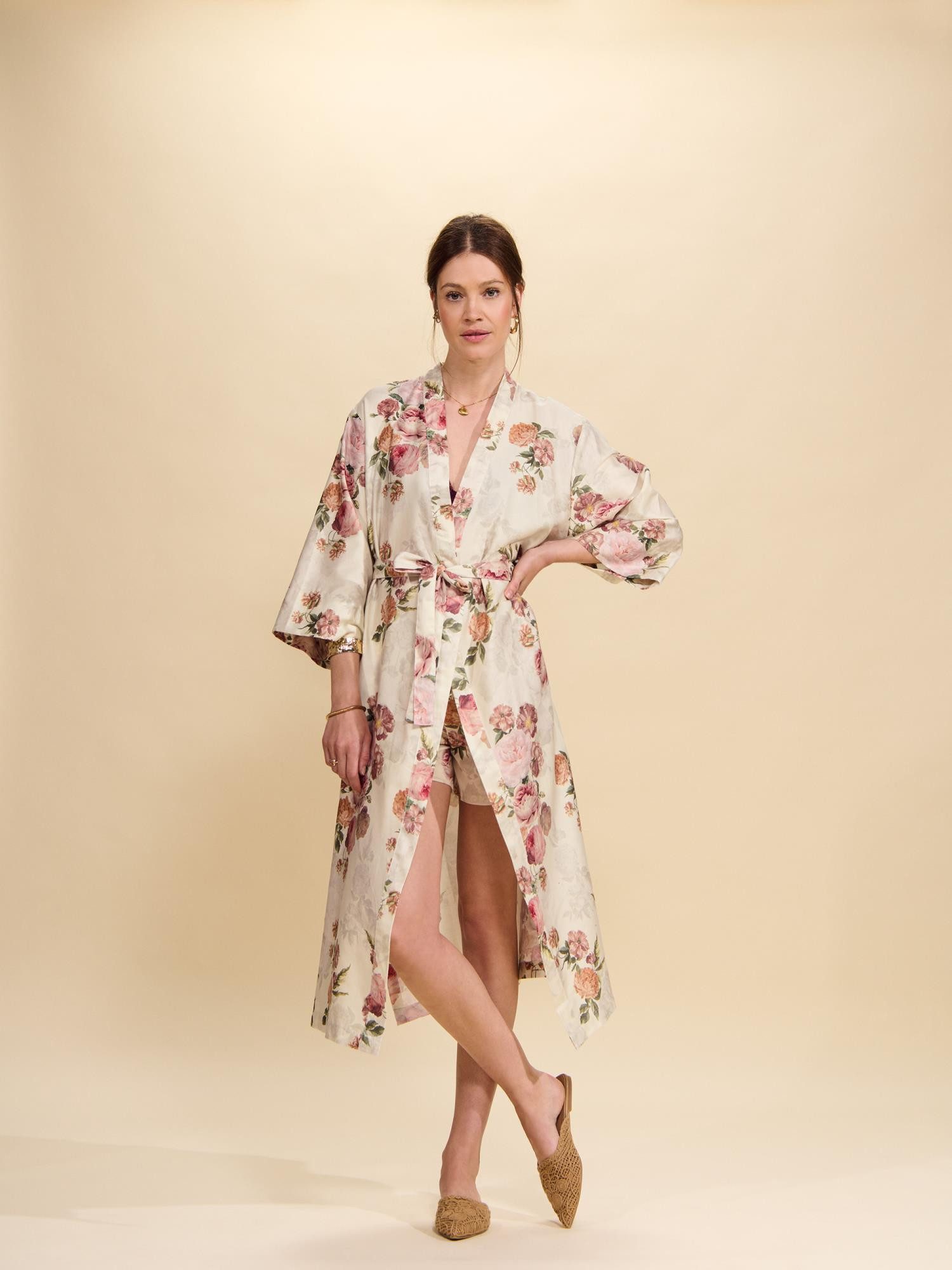Essenza Kimono Ilona Orianna, Ilona Orianna, Baumwolle, Kimono-Kragen, Gürtel, Ilona Orianna