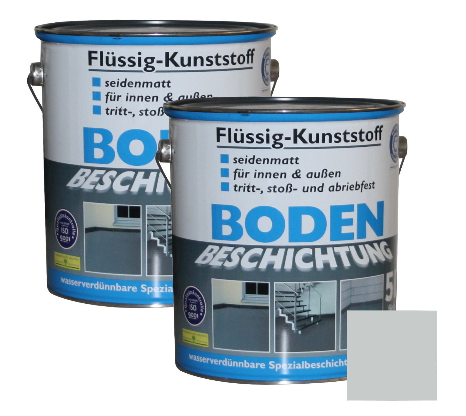 Wilckens Farben Bodenversiegelung, Flüssig-Kunststoff 2x 5 L Bodenbeschichtung lichtgrau