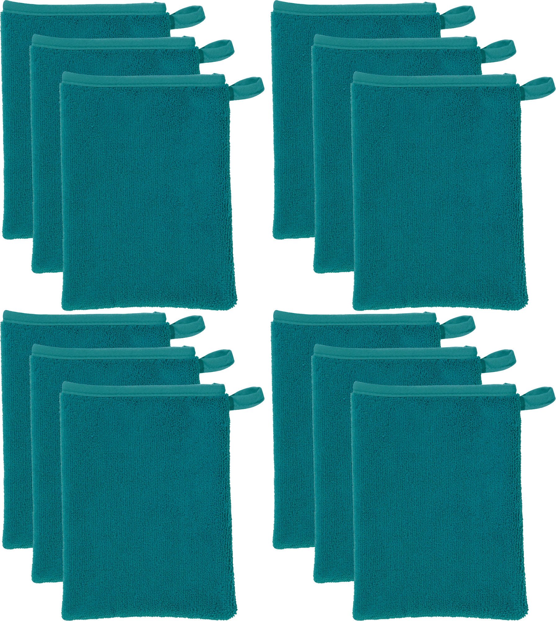 Erwin Müller Waschhandschuh Abschminkhandschuh 12er-Pack, Microfaser, Microfaser Uni