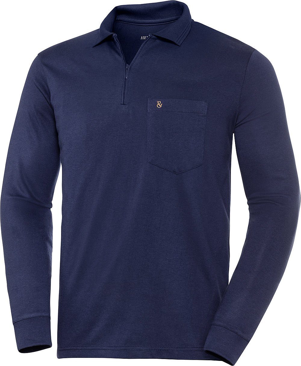 HENSON&HENSON Langarm-Poloshirt superweiches Jersey-Gewebe