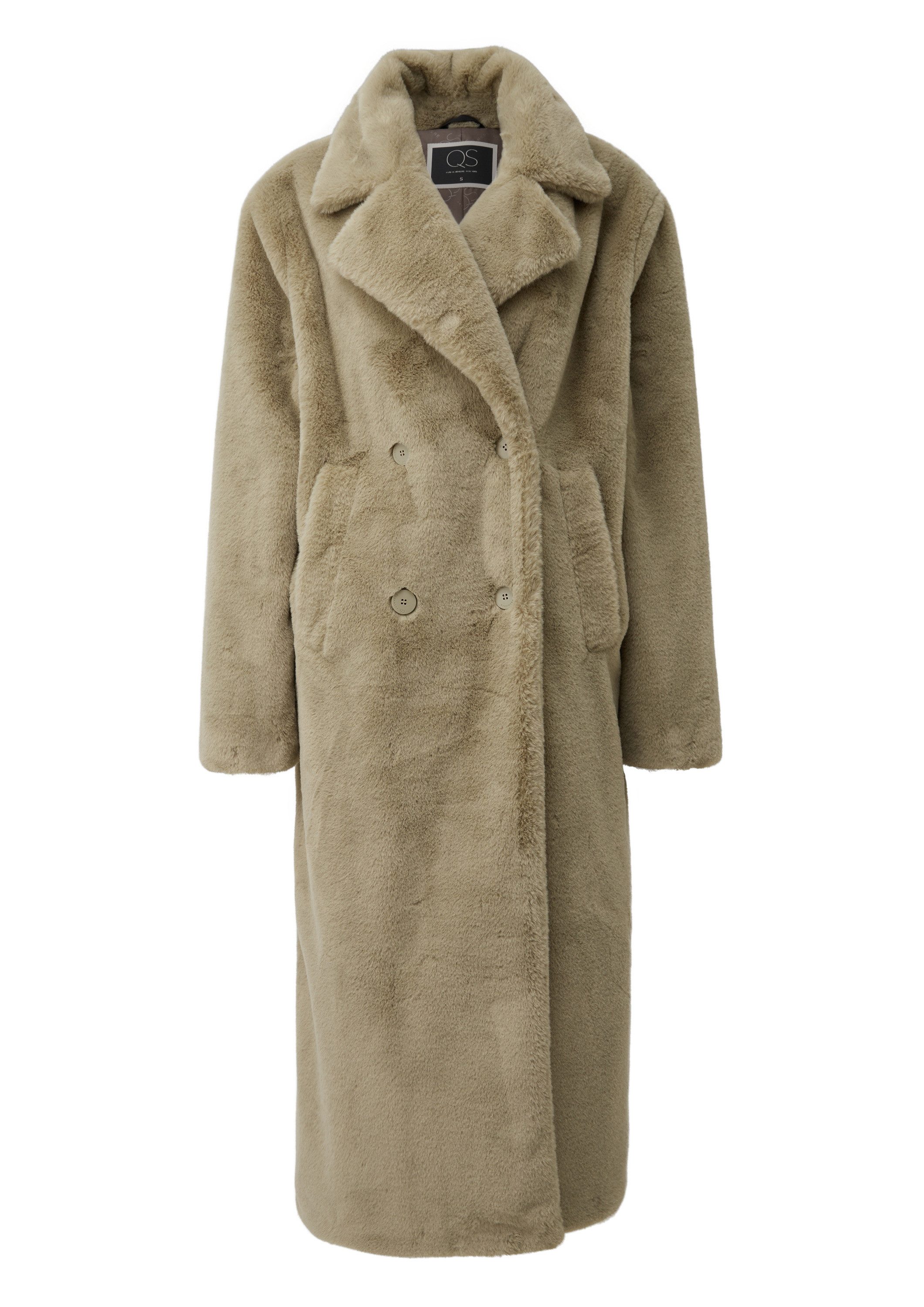 QS Funktionsmantel Outdoor-Mantel Mantel in Felloptik günstig online kaufen