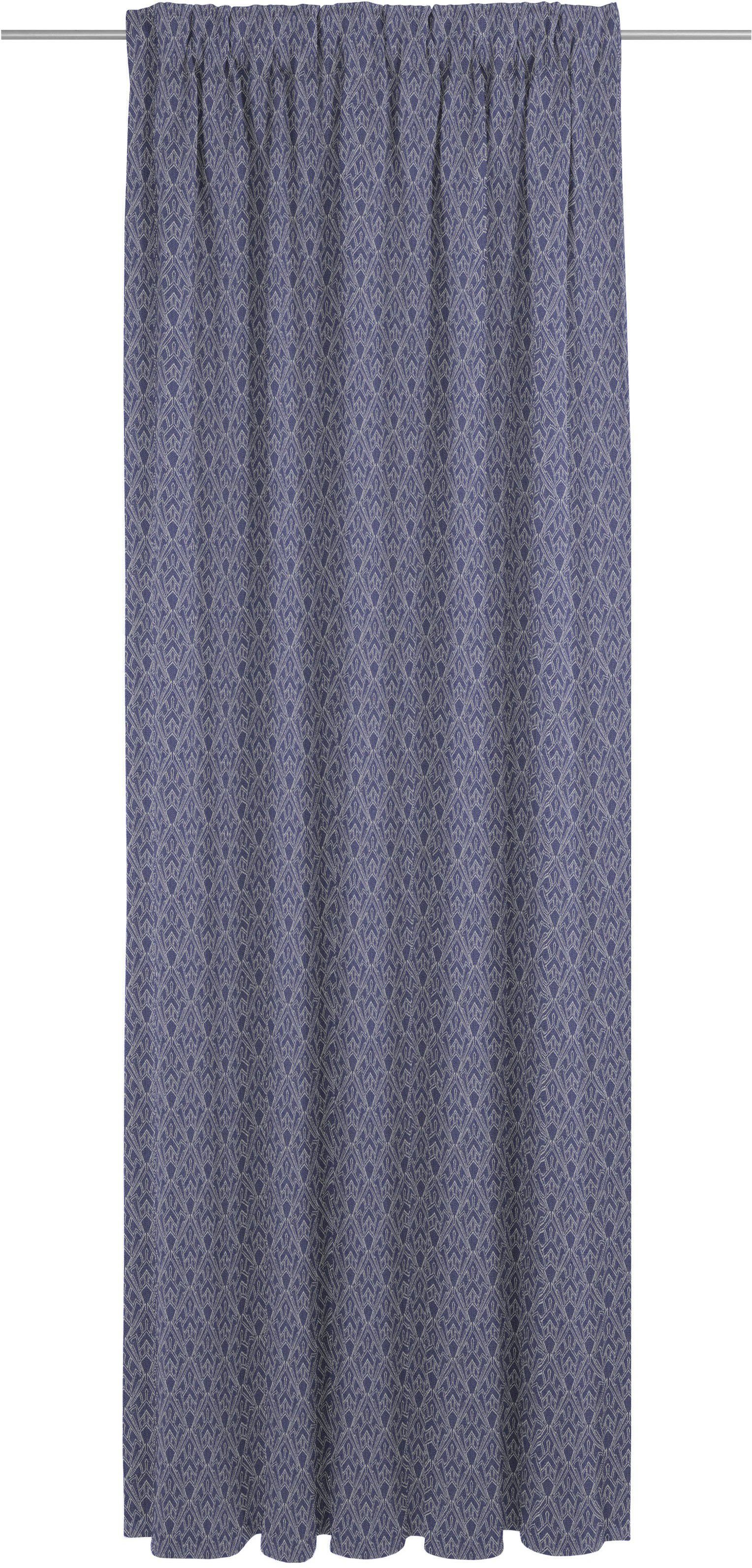 Vorhang Urban Cactus, Jacquard, (1 nachhaltig Adam, Bio-Baumwolle blickdicht, St), aus royalblau Multifunktionsband