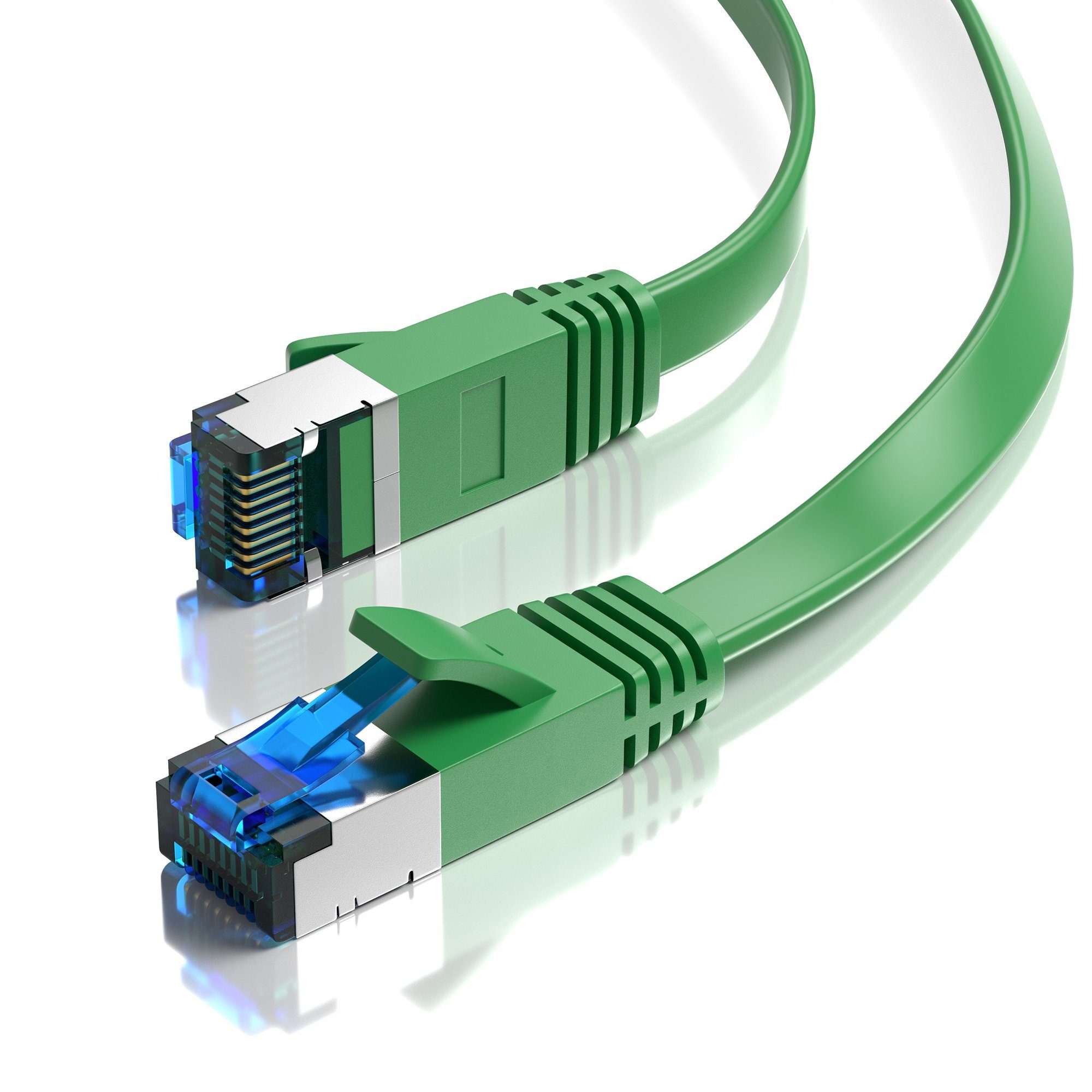 JAMEGA CAT 7 Flachkabel, RJ45 LAN Ethernet Patchkabel Netzwerk Кабель локальной сети, CAT.7, RJ-45 Stecker (Ethernet) (25 cm)