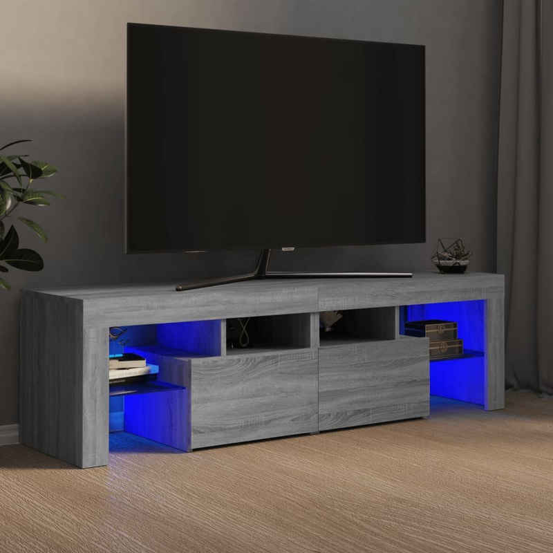 vidaXL TV-Schrank TV-Schrank mit LED-Leuchten Grau Sonoma 140x36,5x40 cm (1-St)