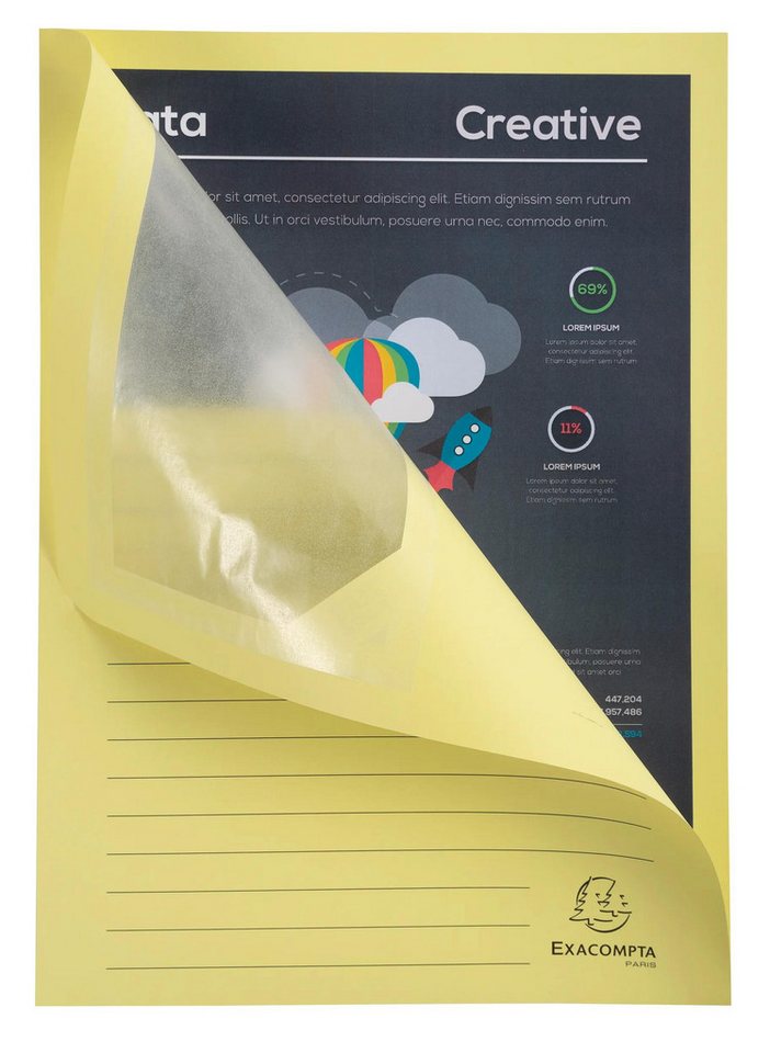 Thumbnail - EXACOMPTA Organisationsmappe Pack 100 Fenstermappen, A4, 160g, plastikfrei, Kanariengelb, 50159E, Window folders