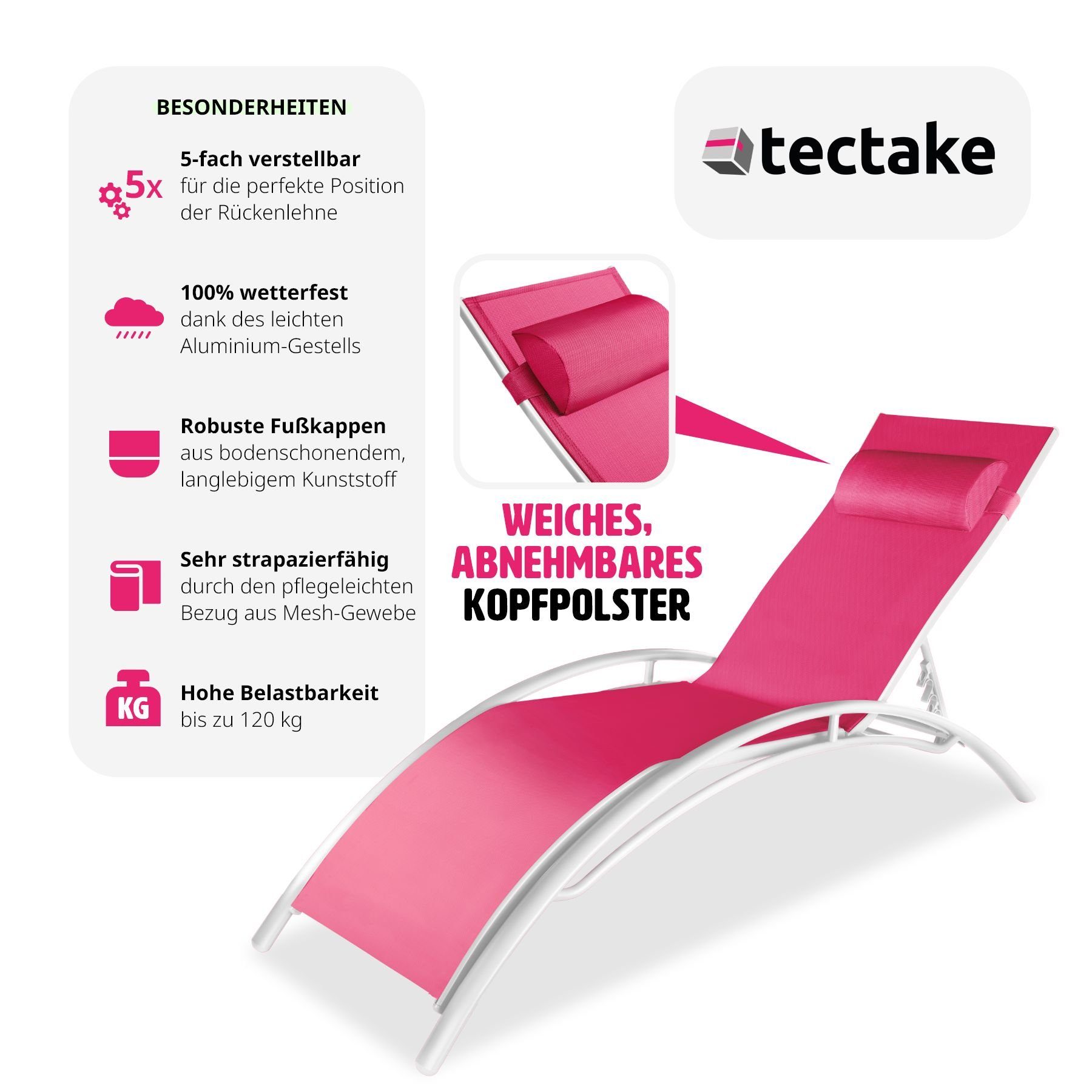 tectake Gartenliege 2er Set Gartenliege, Kombiset, günstig online kaufen