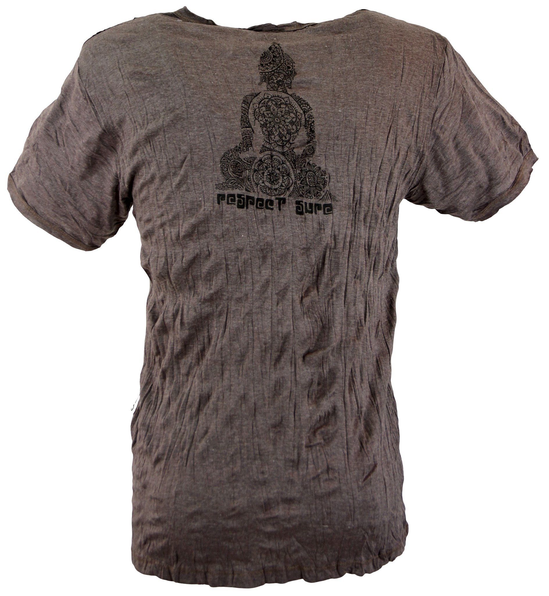 Goa Bekleidung alternative - Mandala taupe T-Shirt Buddha T-Shirt Festival, Style, Sure Guru-Shop