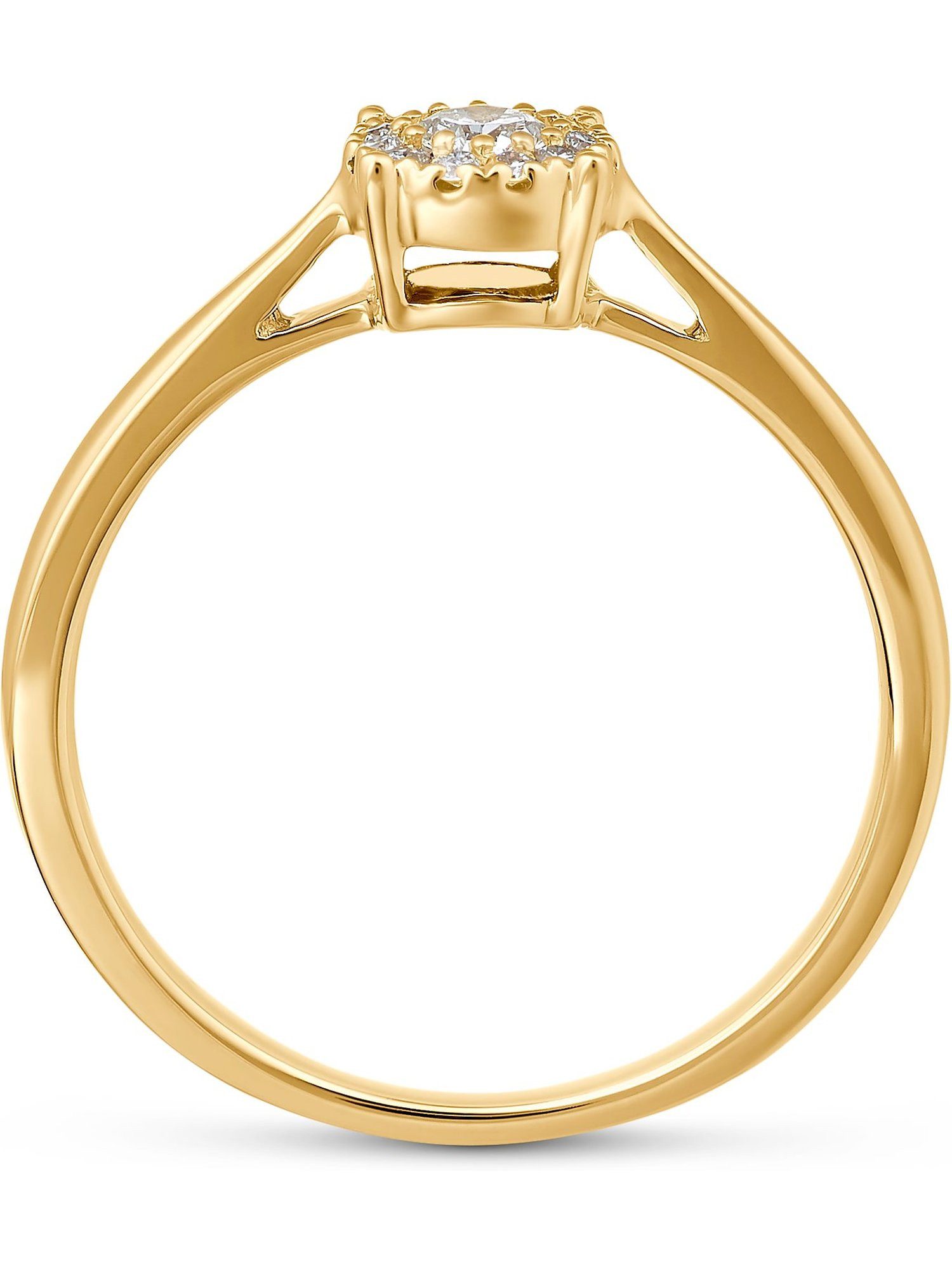 CHRIST Diamantring CHRIST Damen-Damenring 585er Gelbgold 13 Diamant