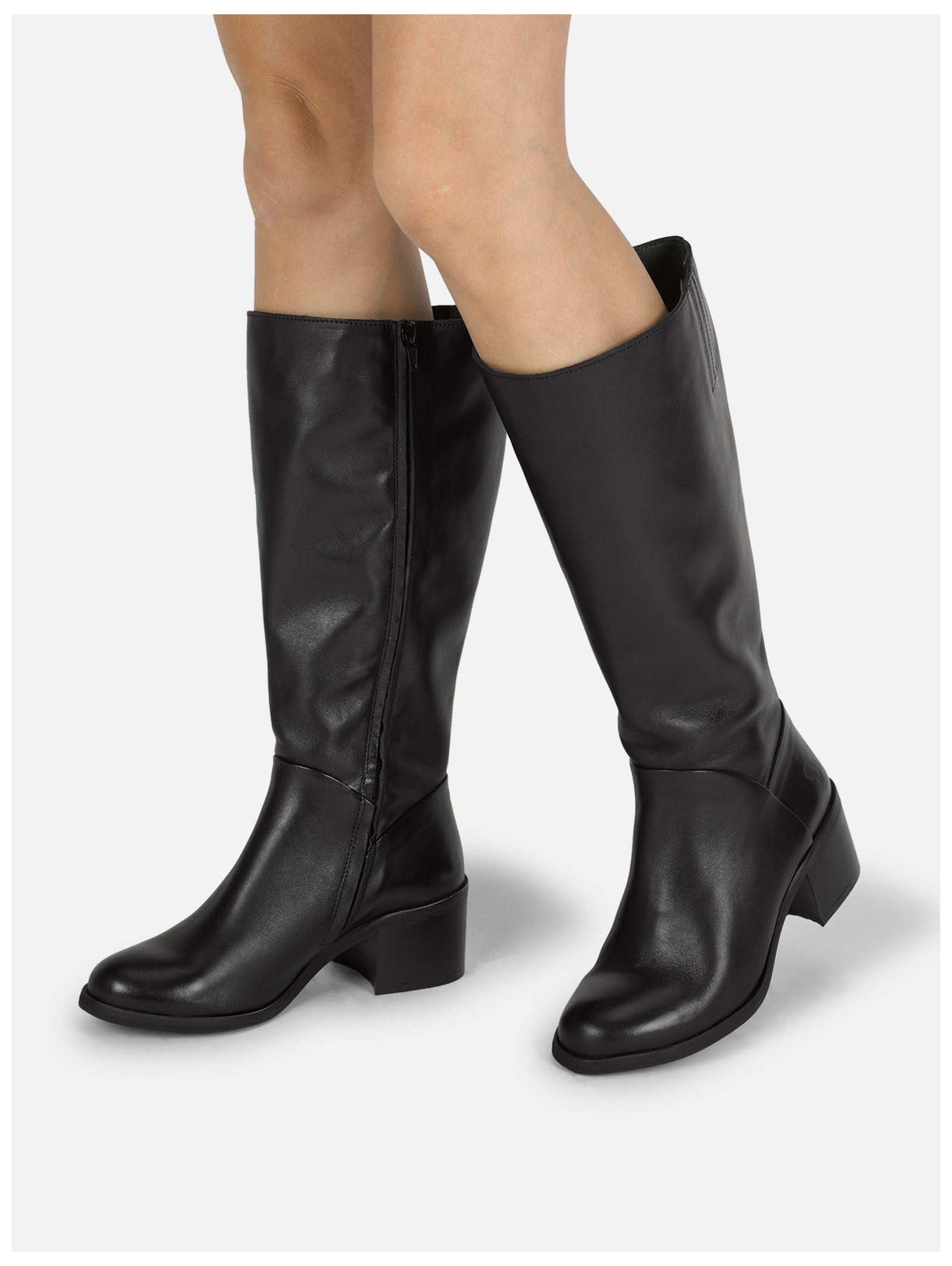 Felmini Wide Fit Stiefel Leder . Bikerboots