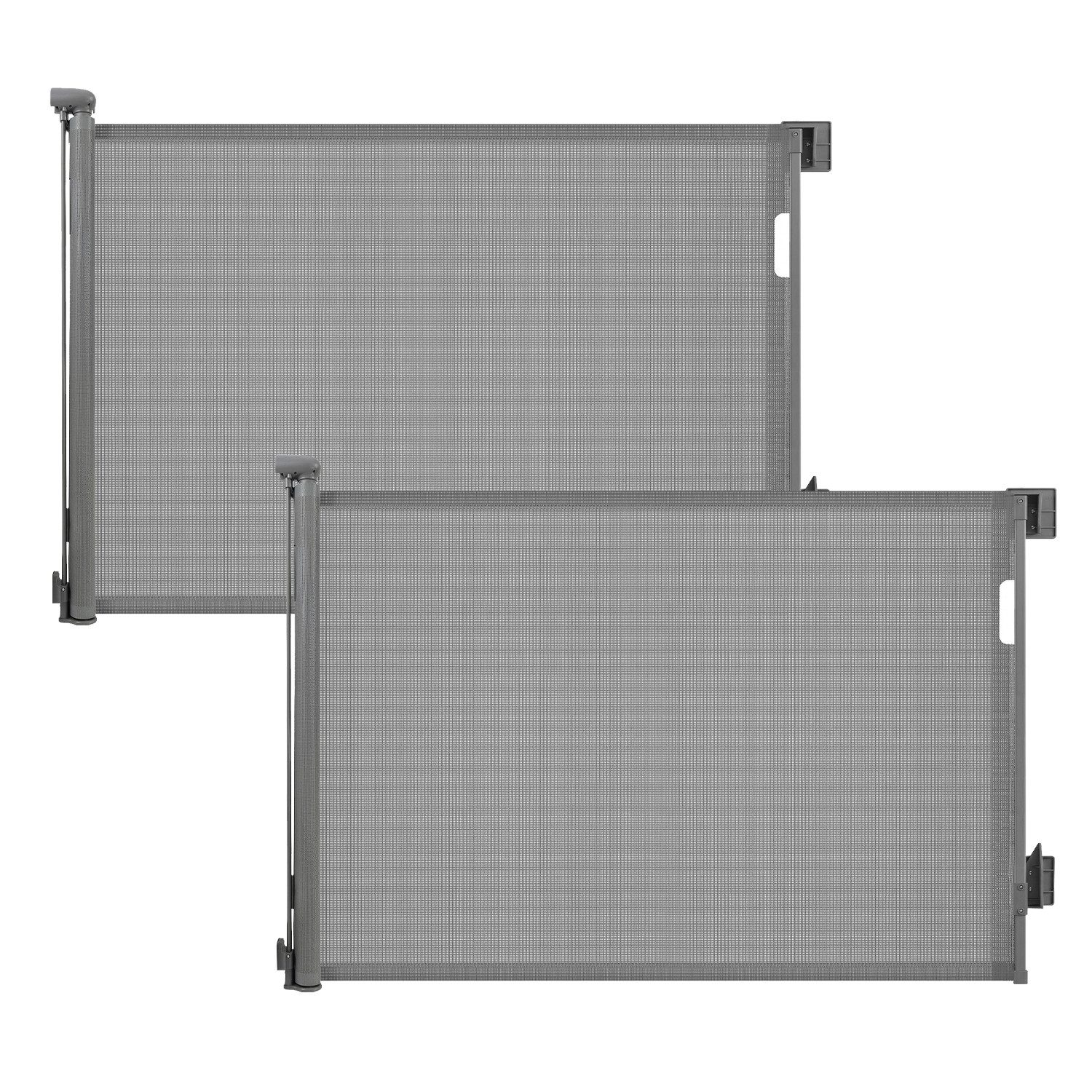 Sekey Treppenschutzgitter Treppenschutzgitter ausziehbar Absperrgitter Hund Kinder Schutzgitter (2 St), 0–150 cm Grau, 2 Stück, mit Bohren, geeignet für Innen & Außen