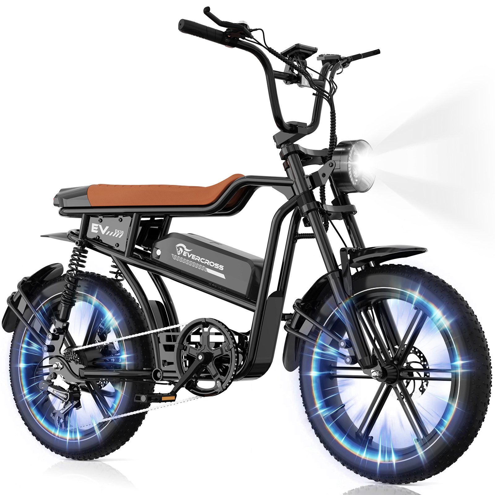 EVERCROSS TECH E-Bike 20” x 4,0 fette Reifen MTB, 48V 15,6AH Removable Battery, NFC, Heckmotor, 748,8 Wh