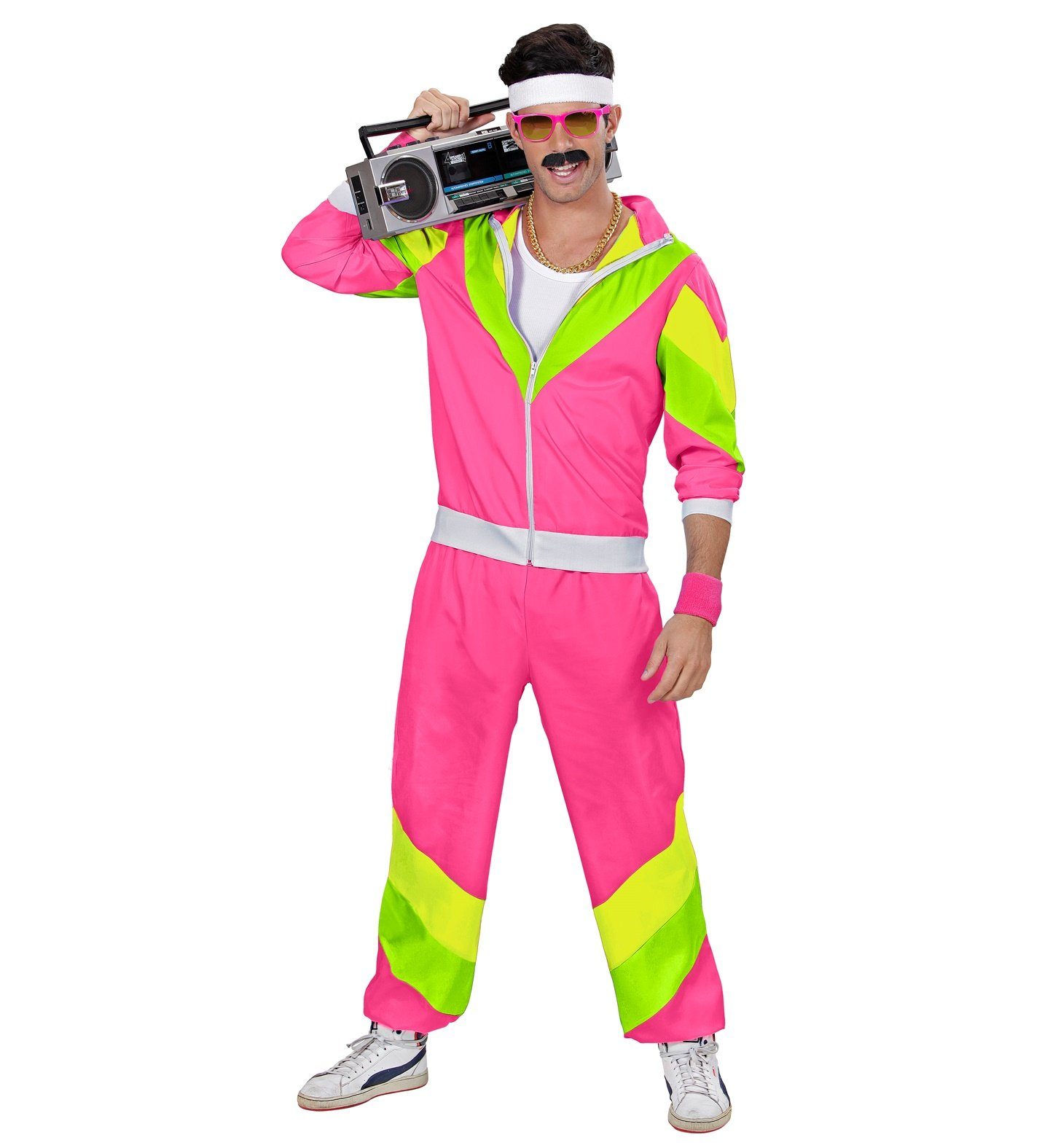 Widdmann Kostüm 80er Jahre Trainingsanzug pink