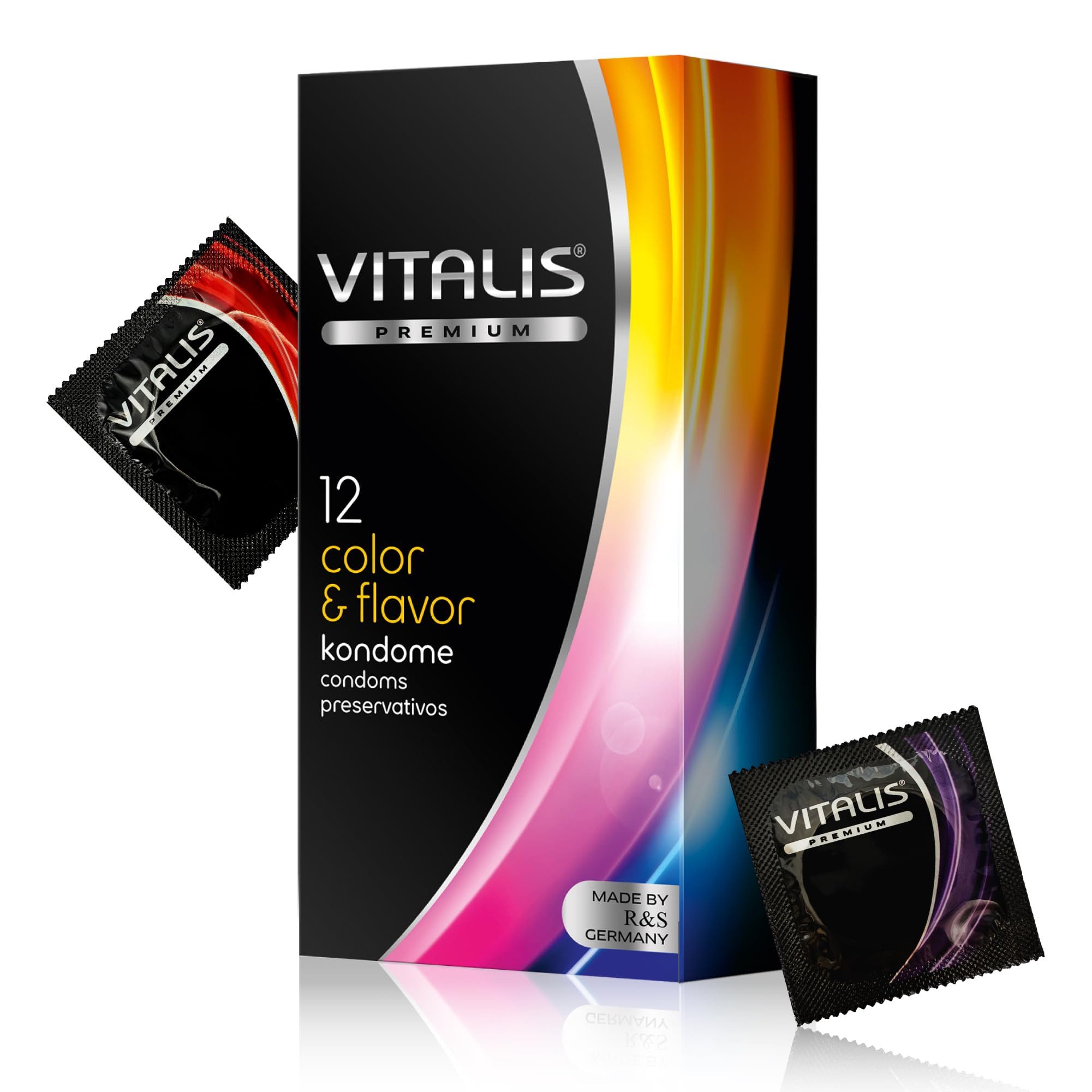 VITALIS Kondome Vitalis Premium Kondome, verschiedene Sorten & Größen, Color & Flavor