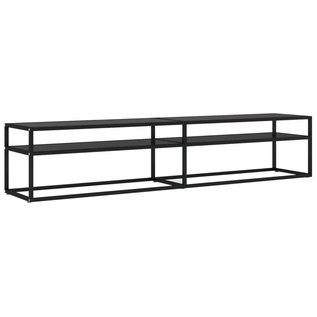 vidaXL TV-Schrank TV-Board Schwarz 200x40x40,5 cm Hartglas