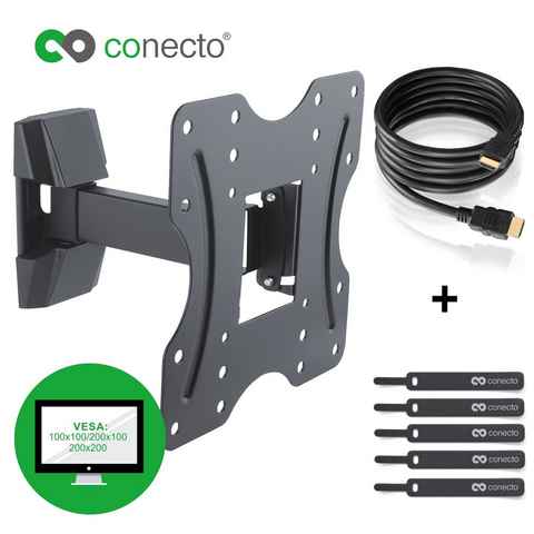 conecto TV Wandhalter für LCD LED Fernseher & Monitor TV-Wandhalterung, (bis 42 Zoll, neigbar, schwenkbar)