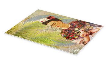 Posterlounge Poster Moon Berry Prints, Frida Kahlo mit Rehkitz, Wohnzimmer Illustration