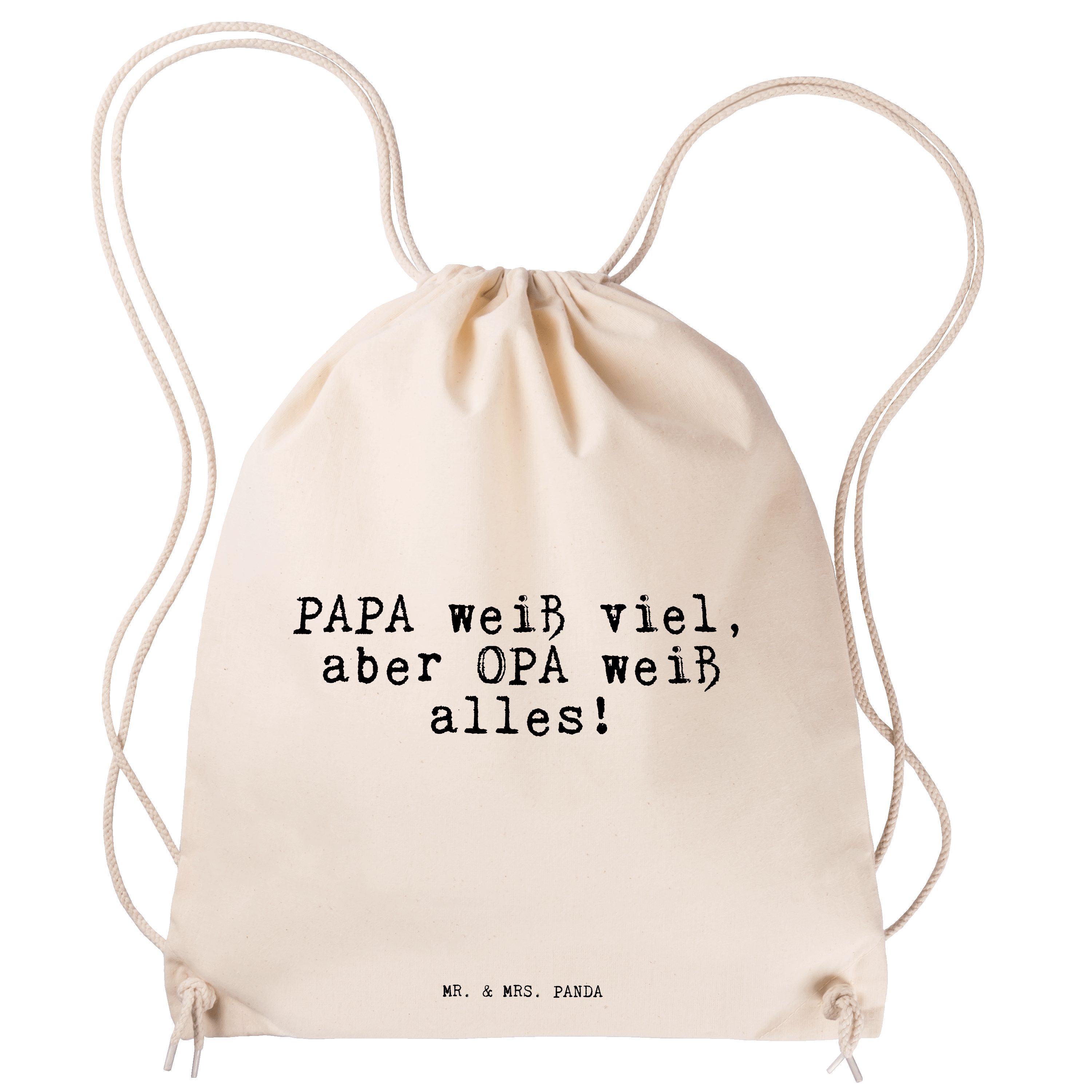 Mr. & Mrs. Panda Sporttasche viel, (1-tlg) - Beutel, aber... weiß - Opa, Transparent Turnbe PAPA Geschenk